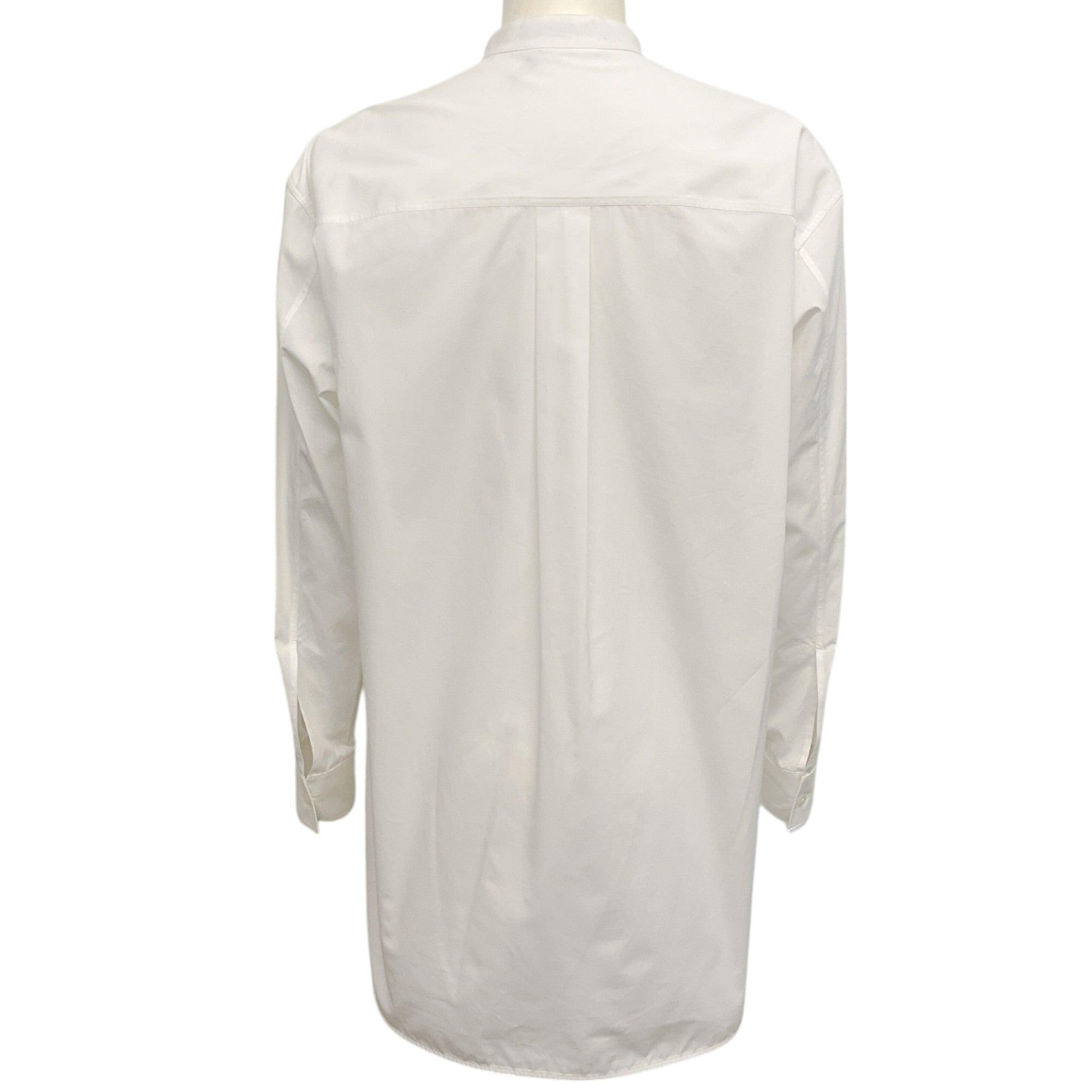 Jill Sander Wednesday White Cotton Collarless Blouse for Women - Elegant Office Wear & Casual Chic Outfits