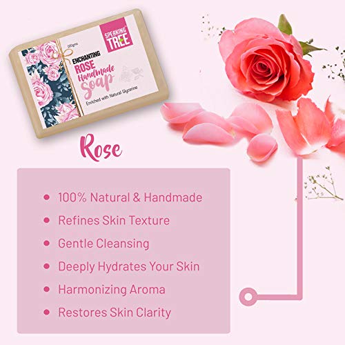 Handmade Rose Soap - Natural & Enchanting Fragrance, 100g (Pack of 3) | Perfect for Gifts, Spa Days & Luxurious Bath Time
