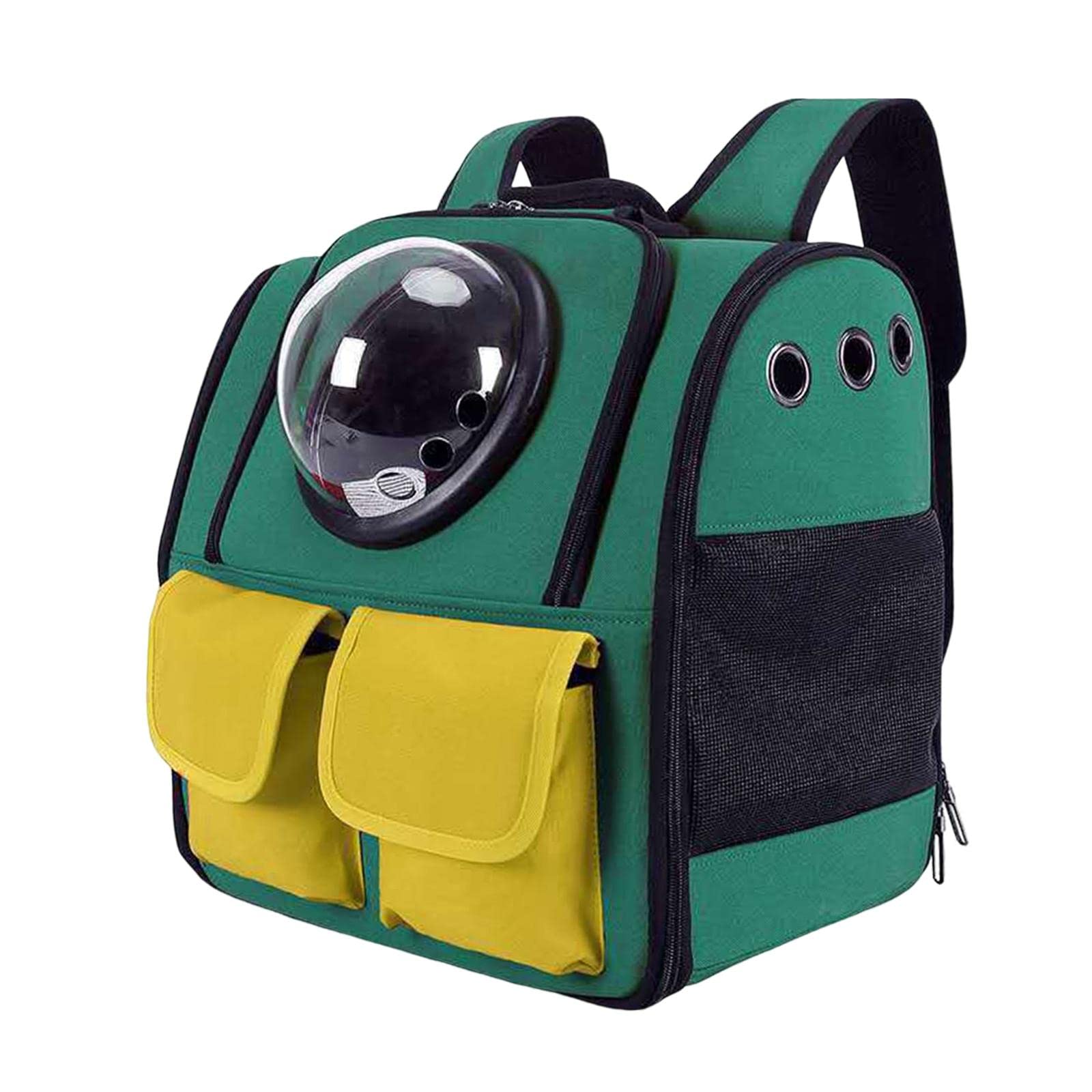 Enakshi Portable Cat Backpack Carrier - Mesh Breathable Pet Carrier for Small Dogs & Puppies - Lightweight Travel Carrier for Hiking, Airplane & Outdoor Adventures (Green)
