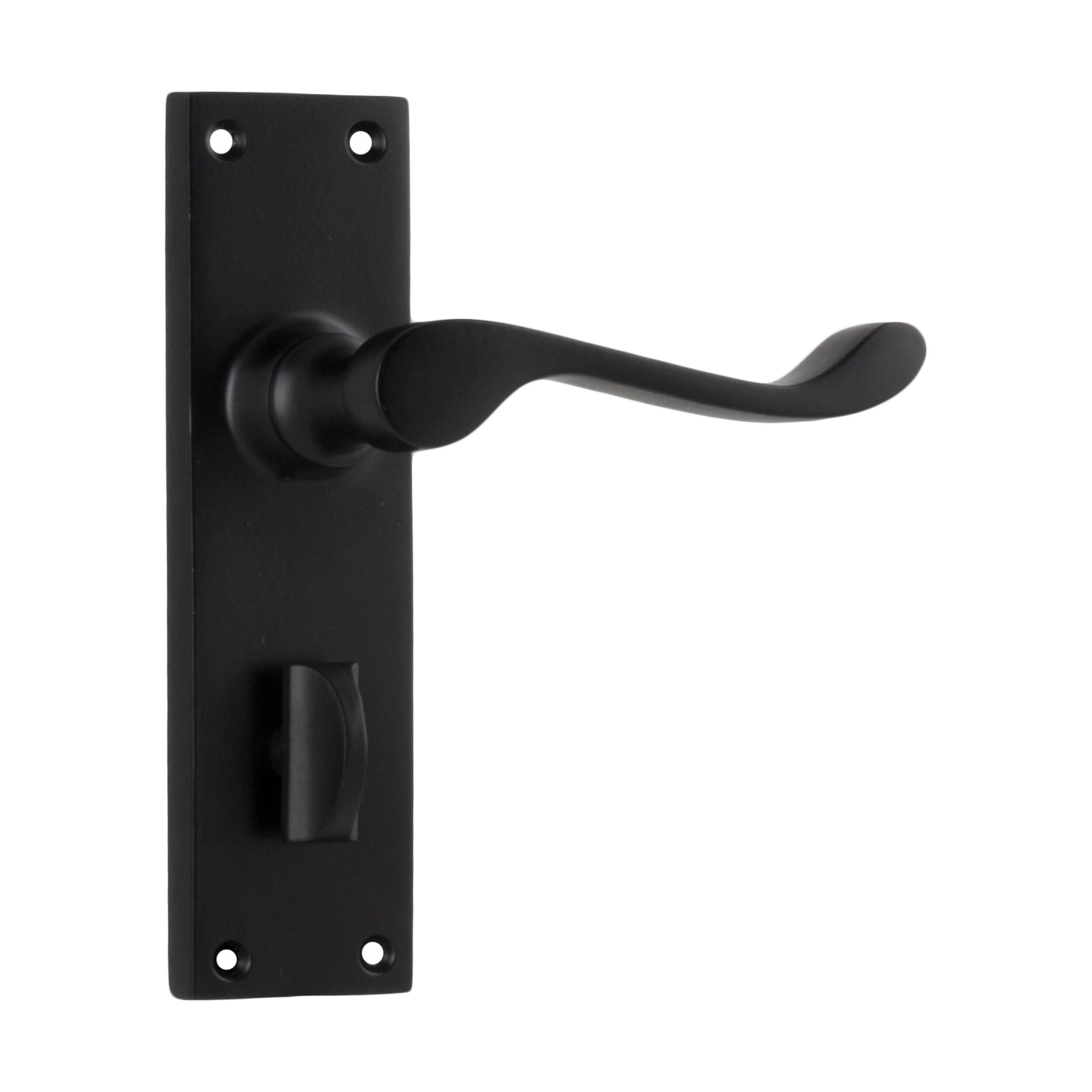 1930P Victorian Door Lever Privacy Pair in Matte Black - H152xW42xP59mm - Perfect for Vintage Home Decor & Interior Design