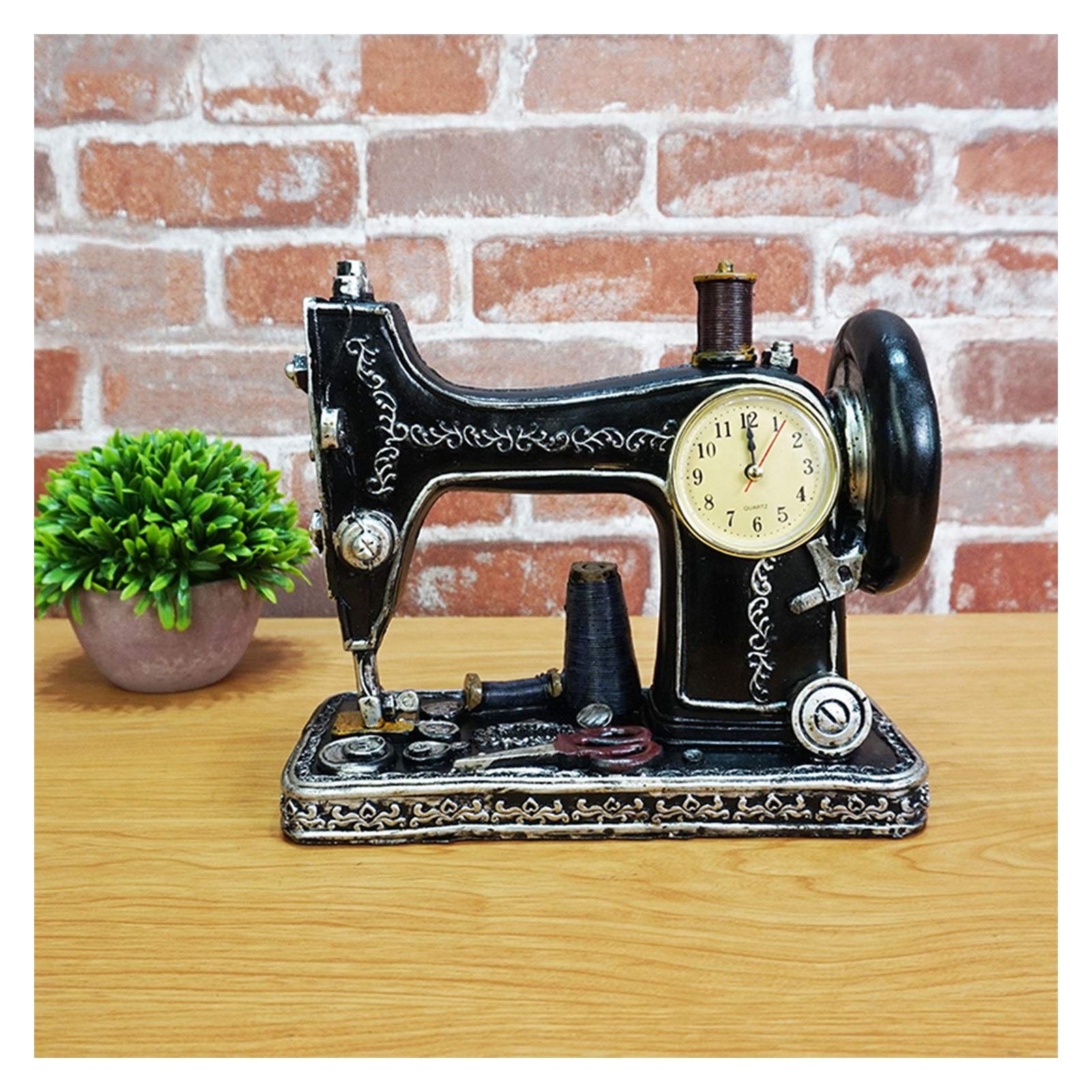 Vintage Sewing Machine Desk Clock - Silent Non-Ticking Pendulum Wall Clock, Eco-Friendly Modern Art Home & Office Decor | Perfect for Craft Rooms, Sewing Studios & Vintage-Themed Interiors