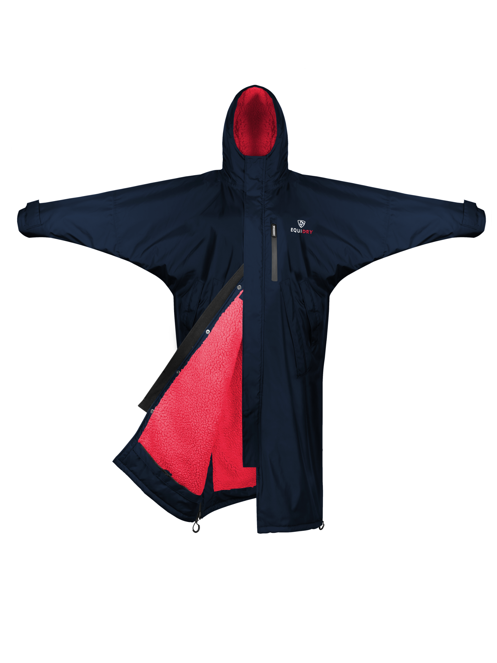 Evolution Kids' Thick Fleece Hooded Jacket - Navy/Raspberry - Warm Winter Coat for Boys & Girls - Perfect for School, Play & Outdoor Activities