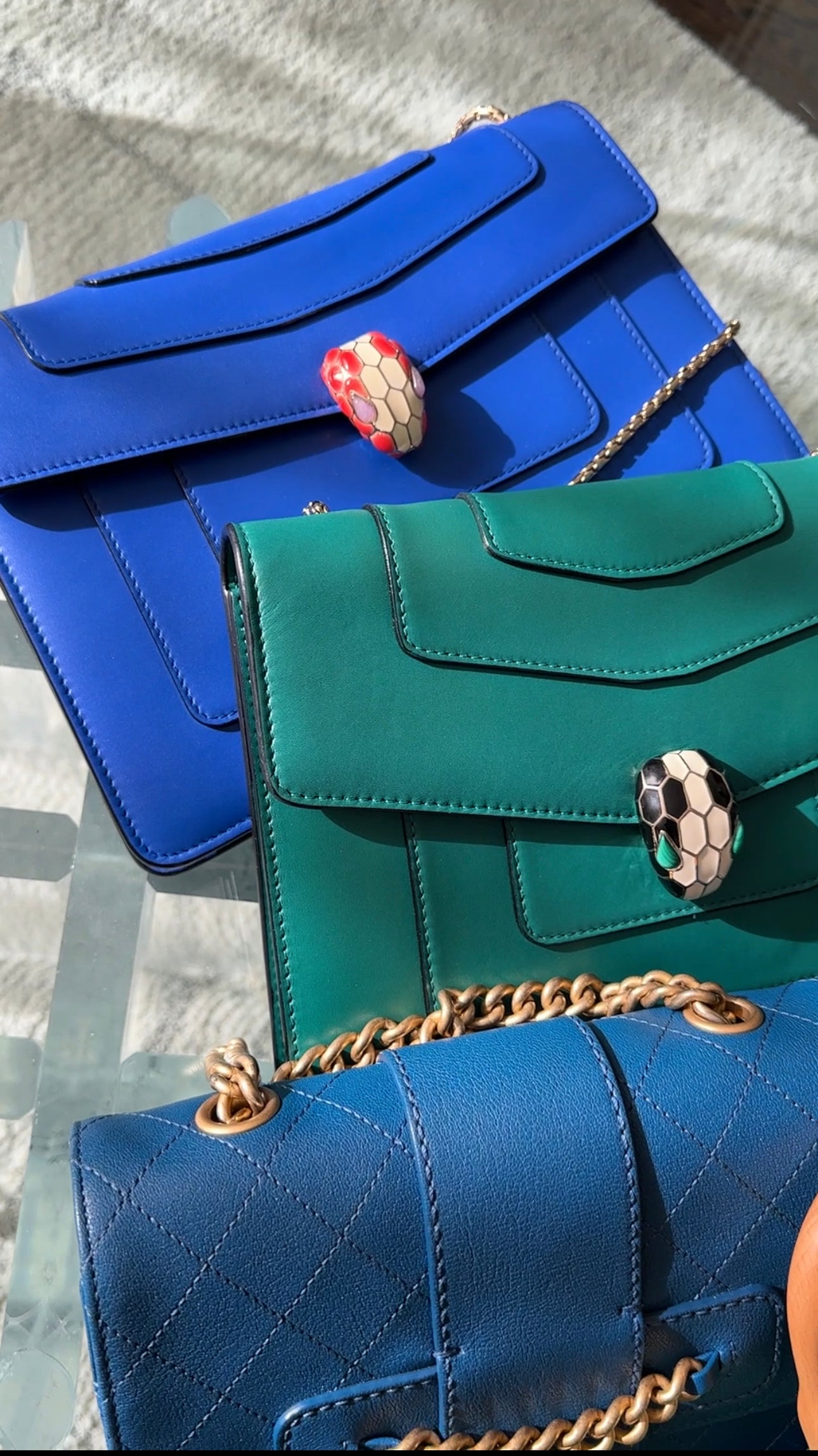Bvlgari Serpenti Forever Flap Bag in Cobalt Blue Leather - Luxury Designer Handbag for Women, Perfect for Evening Events & Special Occasions