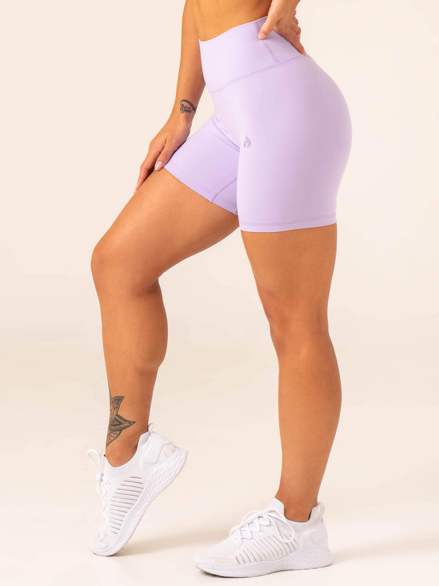 NKD High Waisted Scrunch Butt Lifting Workout Shorts for Women - Comfortable Yoga Running Gym Shorts in Lavender | Perfect for Yoga, Running, Gym & Lounge Wear