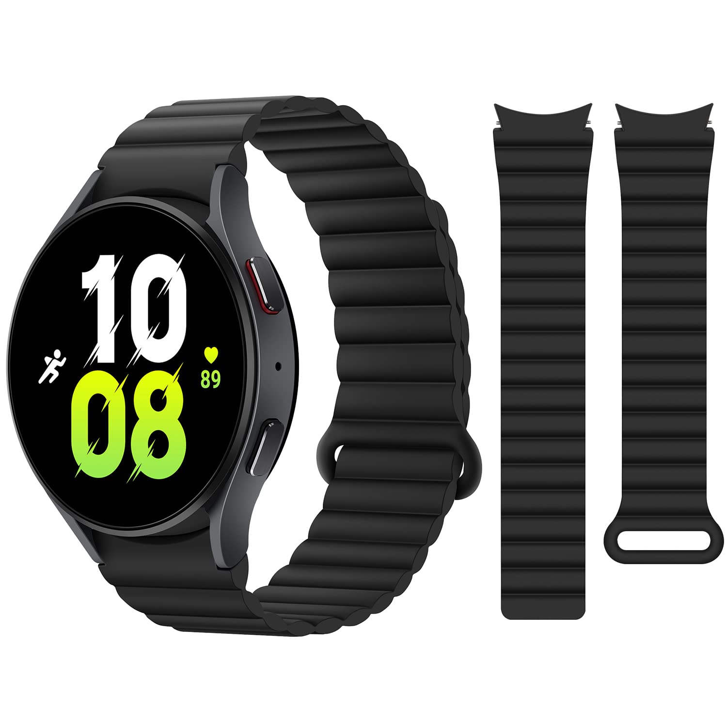 HITZEE 20mm Magnetic Sport Strap for Samsung Galaxy Watch 7/6/5/4 - Black | Gym & Running