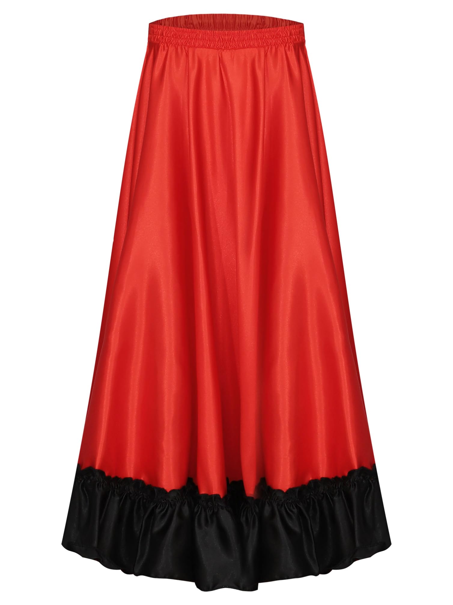 Full Circle Flamenco Bull Dance Skirt - Spanish Belly Dance Performance Costume for Stage Shows, Festivals, and Cultural Events
