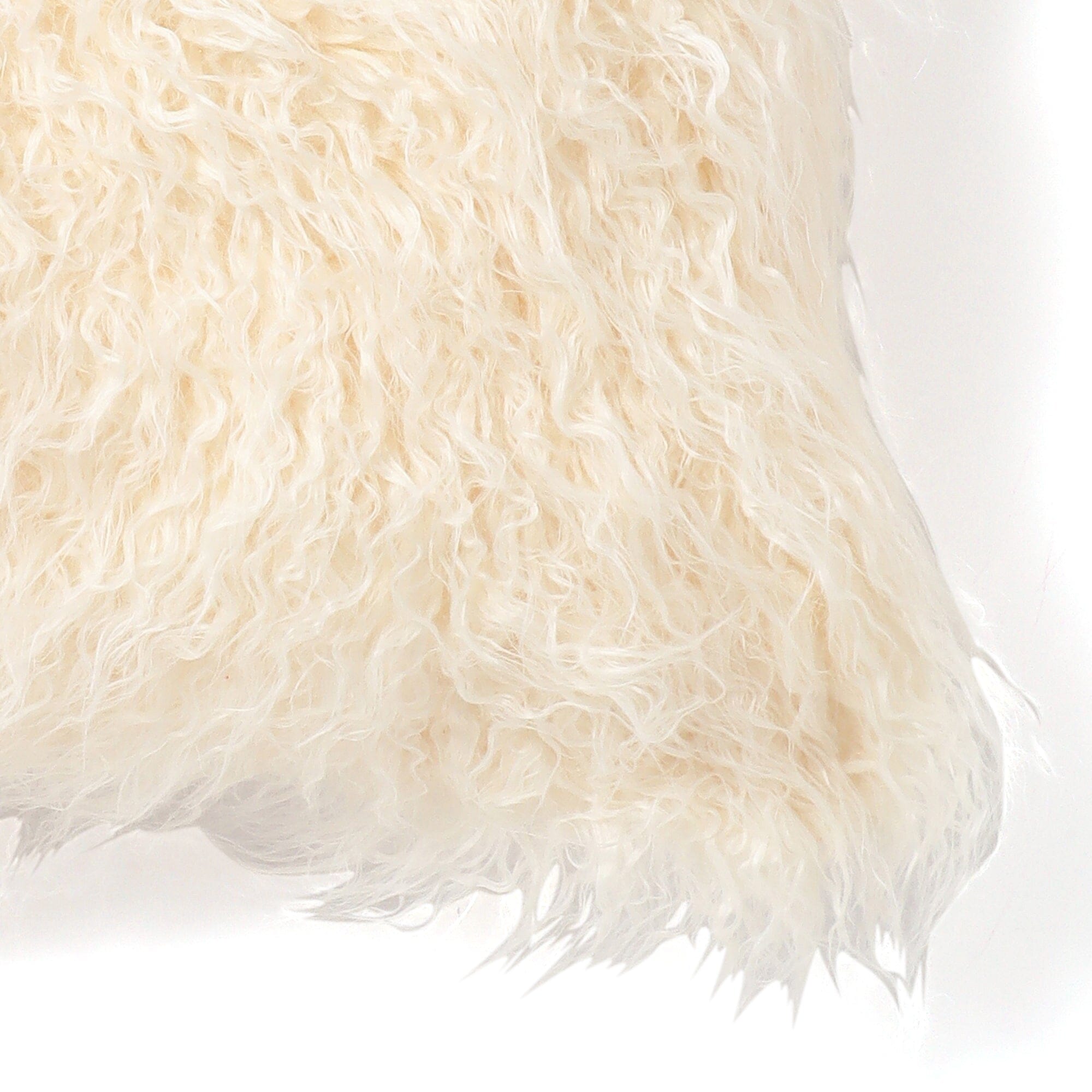 Premium Faux Fur Cushion Cover 18x18 Inches (450x450mm) - Soft Ivory Luxury Pillow Case for Sofa, Bed, Chair - Cozy Home Decor & Gift Idea