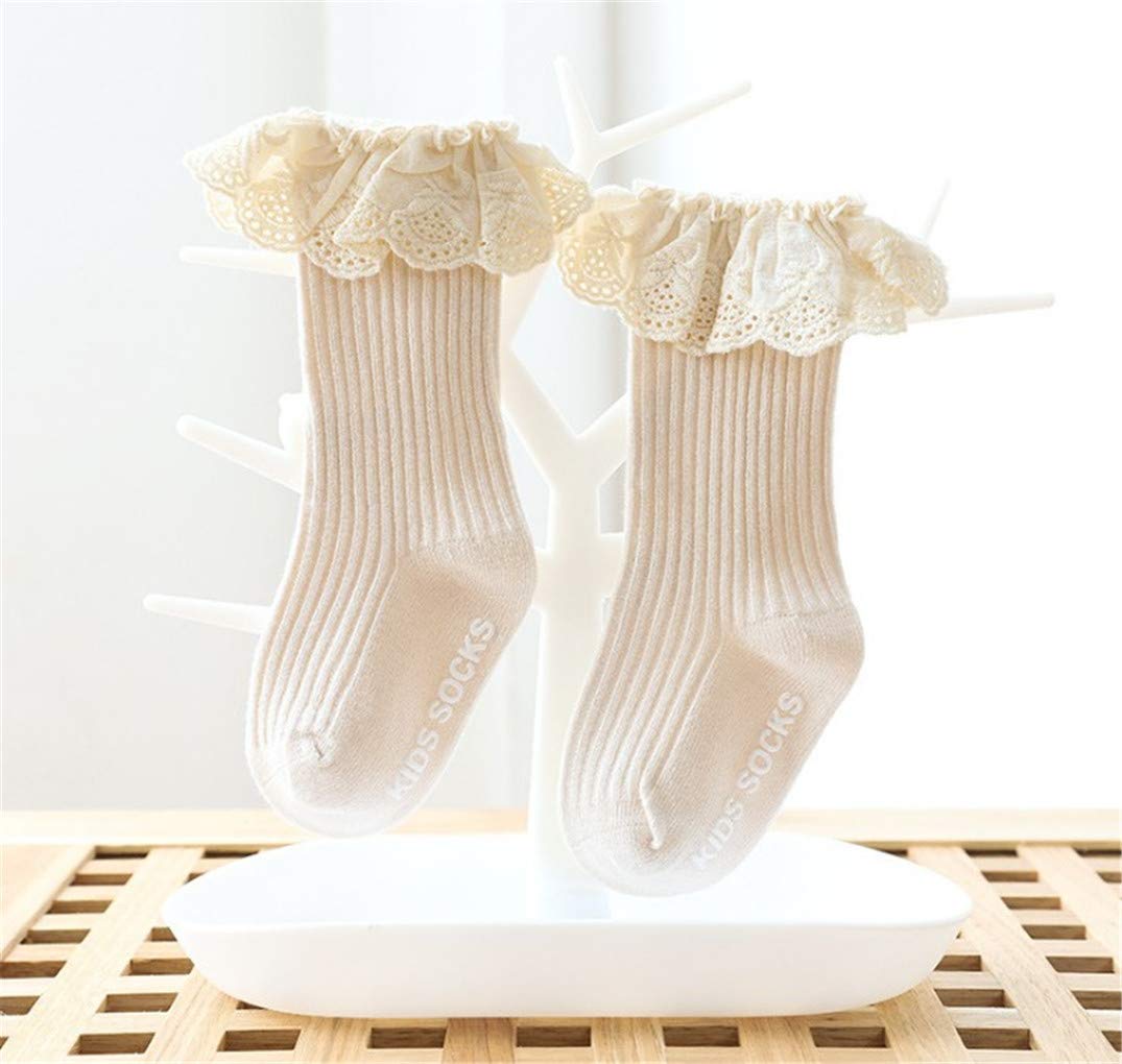 Adorable Newborn Baby Girls' High Knee Knitted Socks - Cute Ruffle Lace Long Stockings for Toddlers & Infants - Warm Winter Fall Fashion - Perfect for Photoshoots, Holidays & Daily Wear