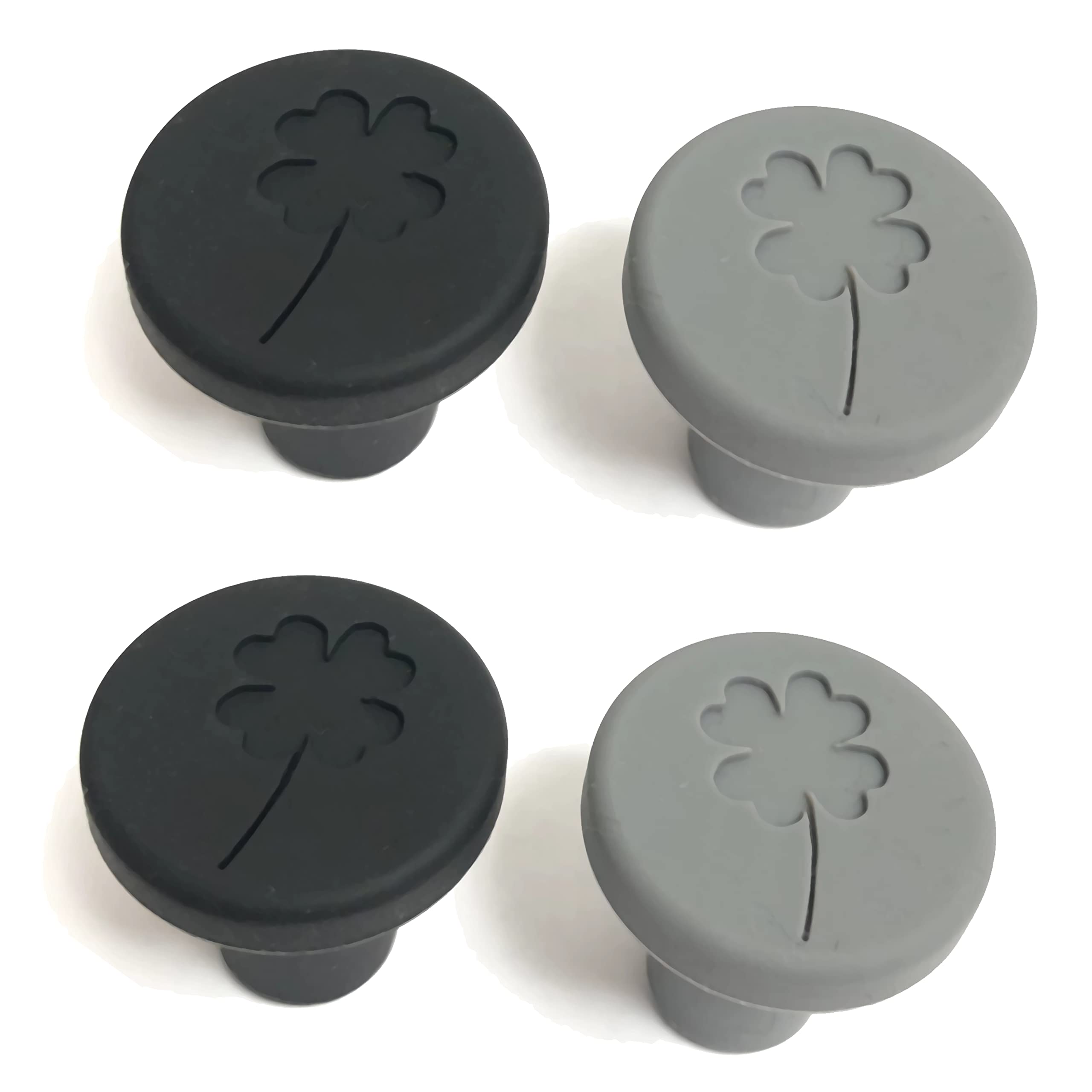 JCSMARTEC 4-Pack Lucky Clover Silicone Wine Stoppers - Airtight Bottle Sealer for Wine, Beer & Champagne - Keep Beverages Fresh Longer - Perfect for Parties, Picnics & Home Bars