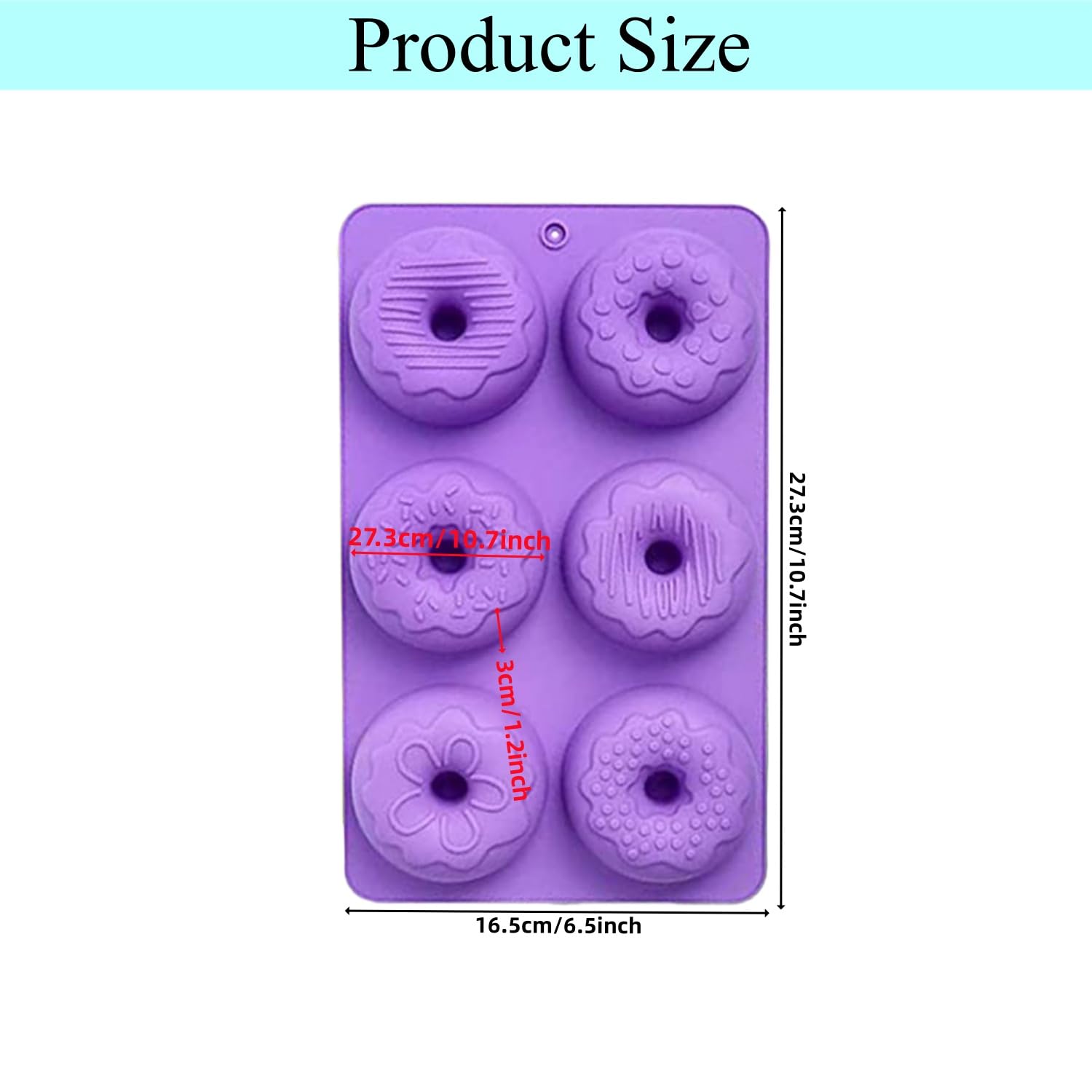 Non-Stick Silicone Donut Mold Set of 2 - Heat Resistant & Microwave Safe Baking Pan for Donuts, Cakes, Biscuits & Bagels - Dishwasher Safe Purple Silicone Doughnut Maker - Perfect for Home Baking, Party Treats & Kids Cooking Activities