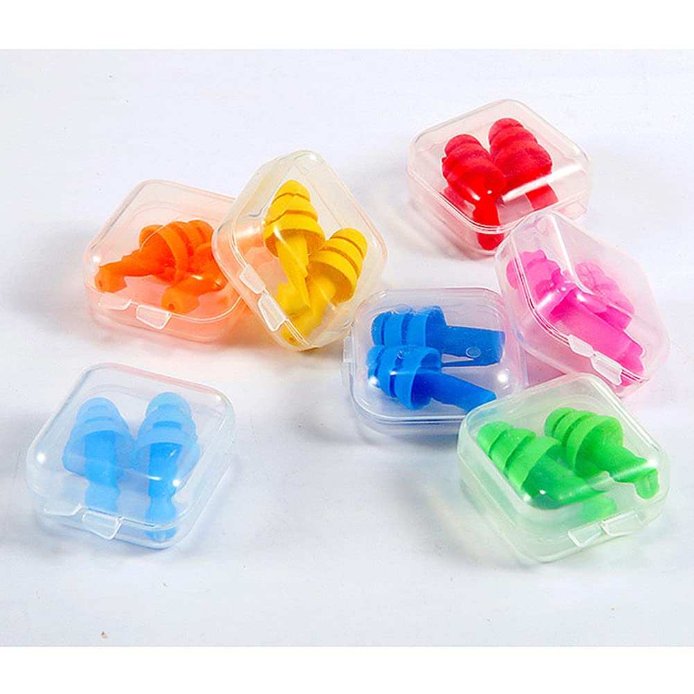 10pcs Reusable Silicone Ear Plugs for Noise Reduction & Sleep - Waterproof, Soundproof Earplugs for Swimming, Concerts, Travel & Work - Anti-Noise Boxed Ear Protection (Black)