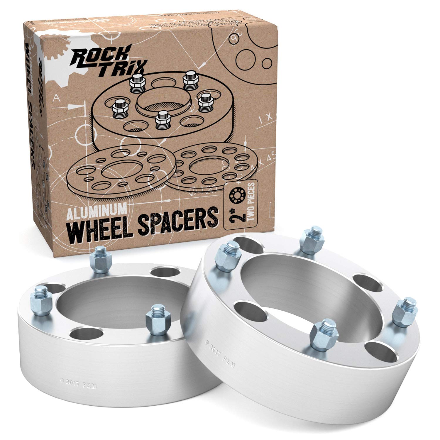 RockTrix 2 Inch ATV Wheel Spacers (4x137, 110mm Bore, 10x1.25 Studs) - Compatible with Kawasaki Can-Am Bombardier UTV - Silver V3 50mm (2pcs) - Perfect for Off-Roading, Trail Riding & ATV Accessories Upgrade
