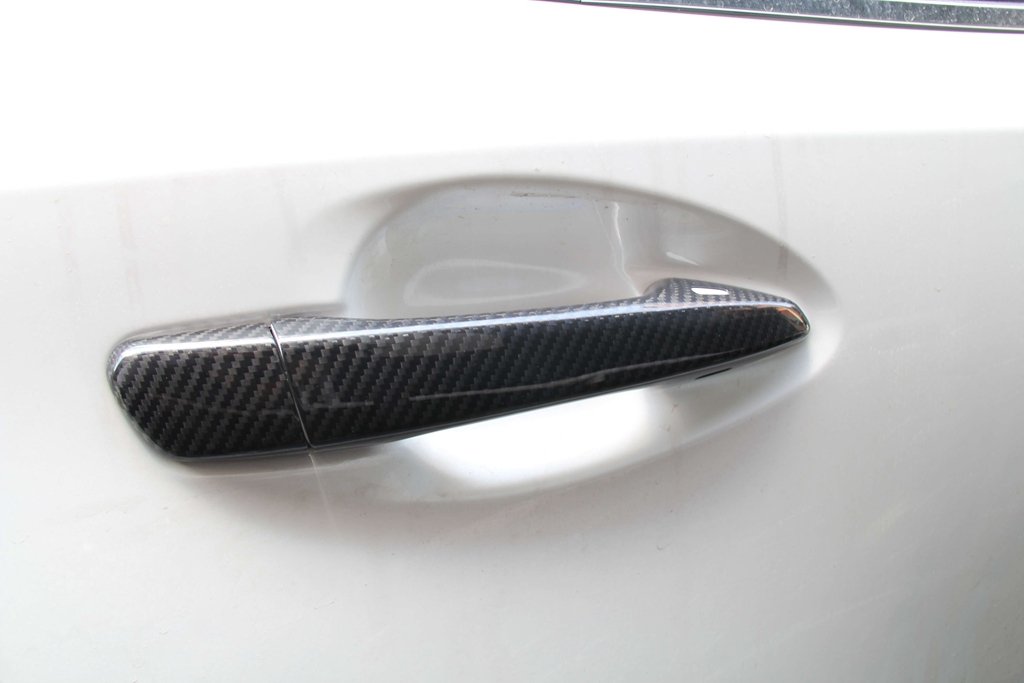 Premium Carbon Fiber Handle Covers for Lexus IS200 IS250 IS300h IS350 2013-2017 Models - Auto Lock Touch Sensor Compatible (4 Door Sedan) - Upgrade Interior & Protect Door Handles from Scratches
