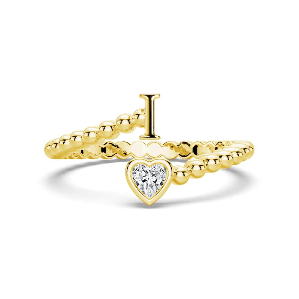 Lab Grown Diamond Personalized Initial Promise Ring for Women - Custom Engraved 14K Gold/White Gold Name Letter Ring - Perfect for Anniversaries, Engagements & Special Occasions