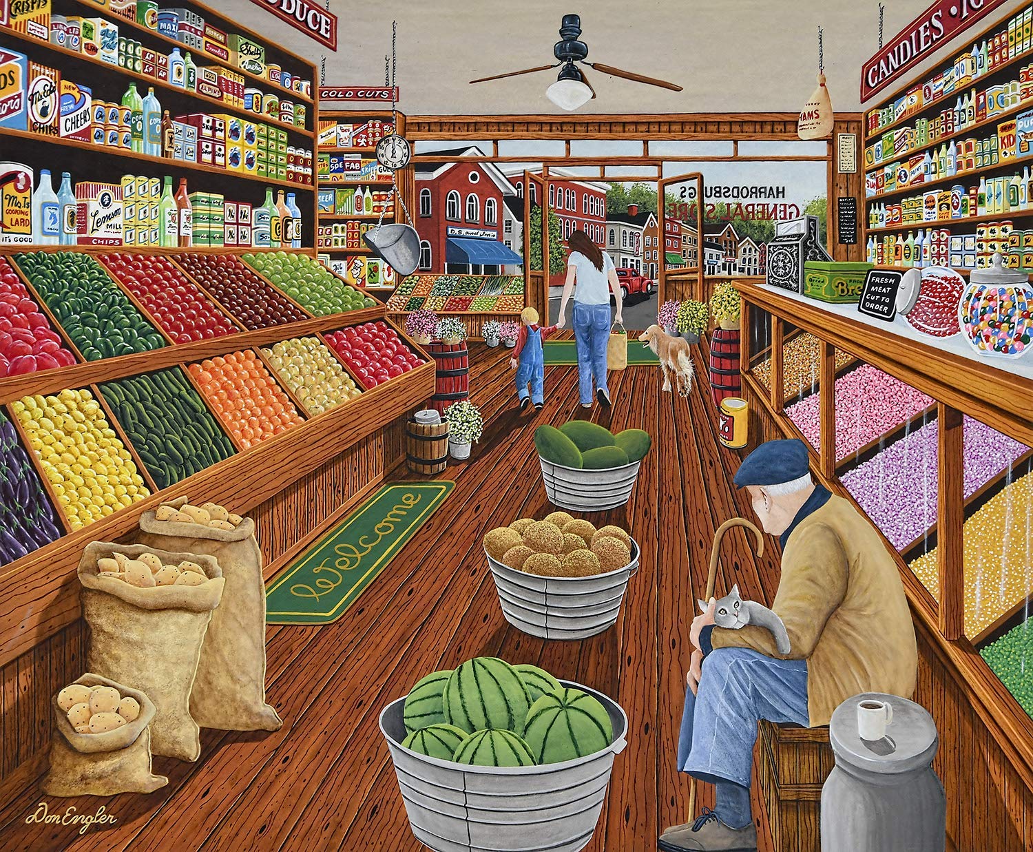 SUNSOUT INC The Shop Keeper 300 Piece Jigsaw Puzzle for Adults - Vintage Store Scene Puzzle for Family Game Night & Relaxation