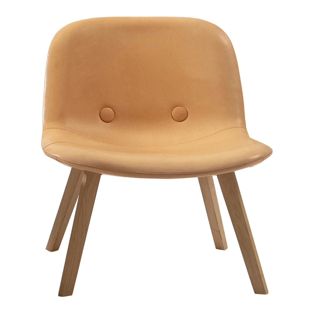 Erik Jørgensen Eyes Lounge Chair with Buttons - Modern Wooden Base Accent Chair for Living Room, Bedroom & Office