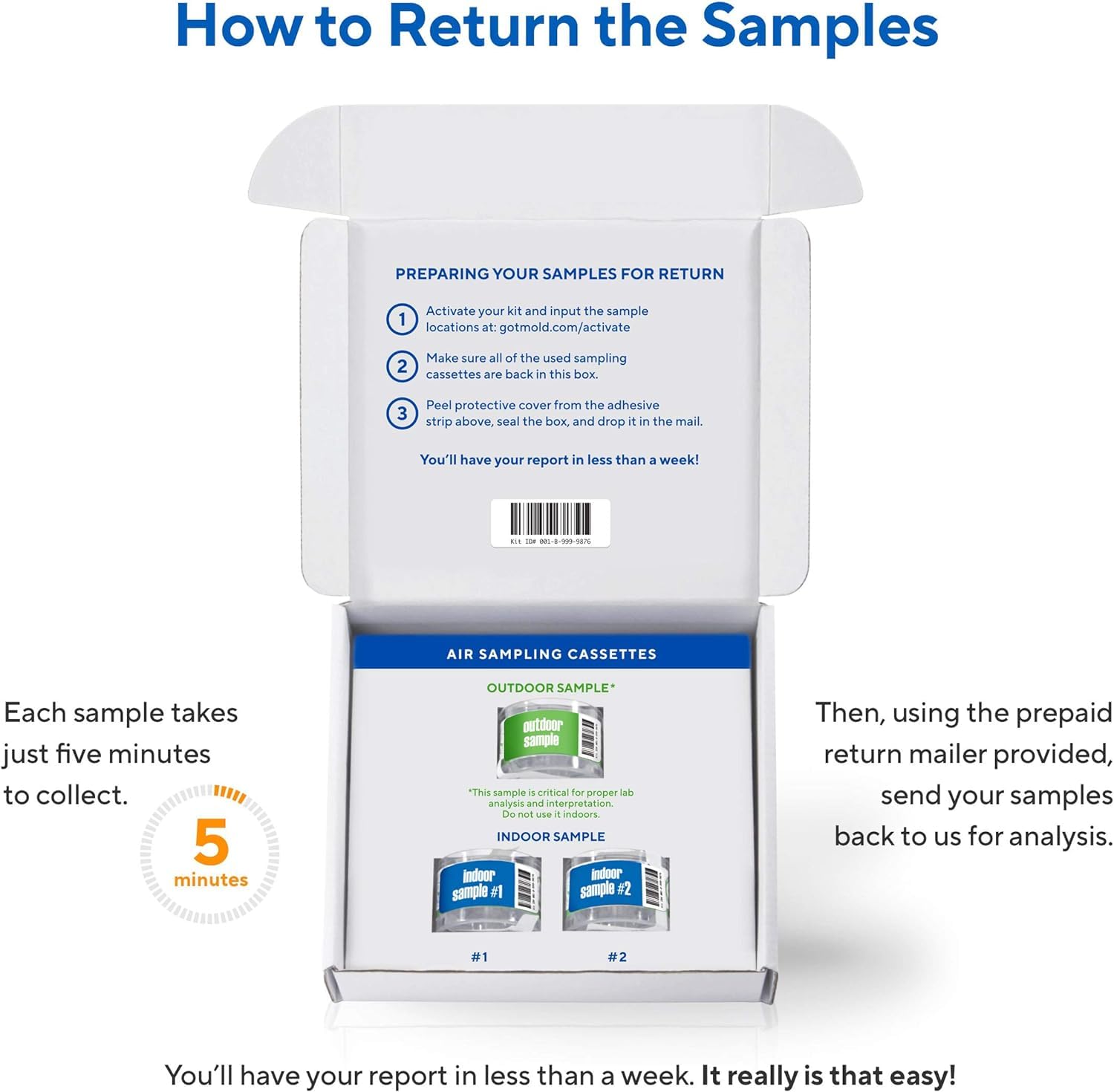 Professional Mold Test Kit for Home - 2 Room Air Quality Testing with Reusable BioVac™ Sampler | Accurate Mold Type & Quantity Analysis | Ideal for Basement, Bedroom & Office Air Safety