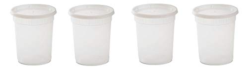 YW 32 oz Plastic Food Storage Containers with Lids - 240-Piece Set (4 Pack) | BPA-Free Meal Prep Containers for Leftovers, Lunch Box & Kitchen Organization