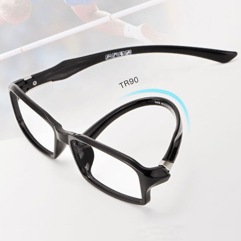 Bclear Men's Full Rim Rectangle TR90 Titanium Sport Eyeglasses Frame - Lightweight Durable My6059 for Running, Cycling & Outdoor Activities