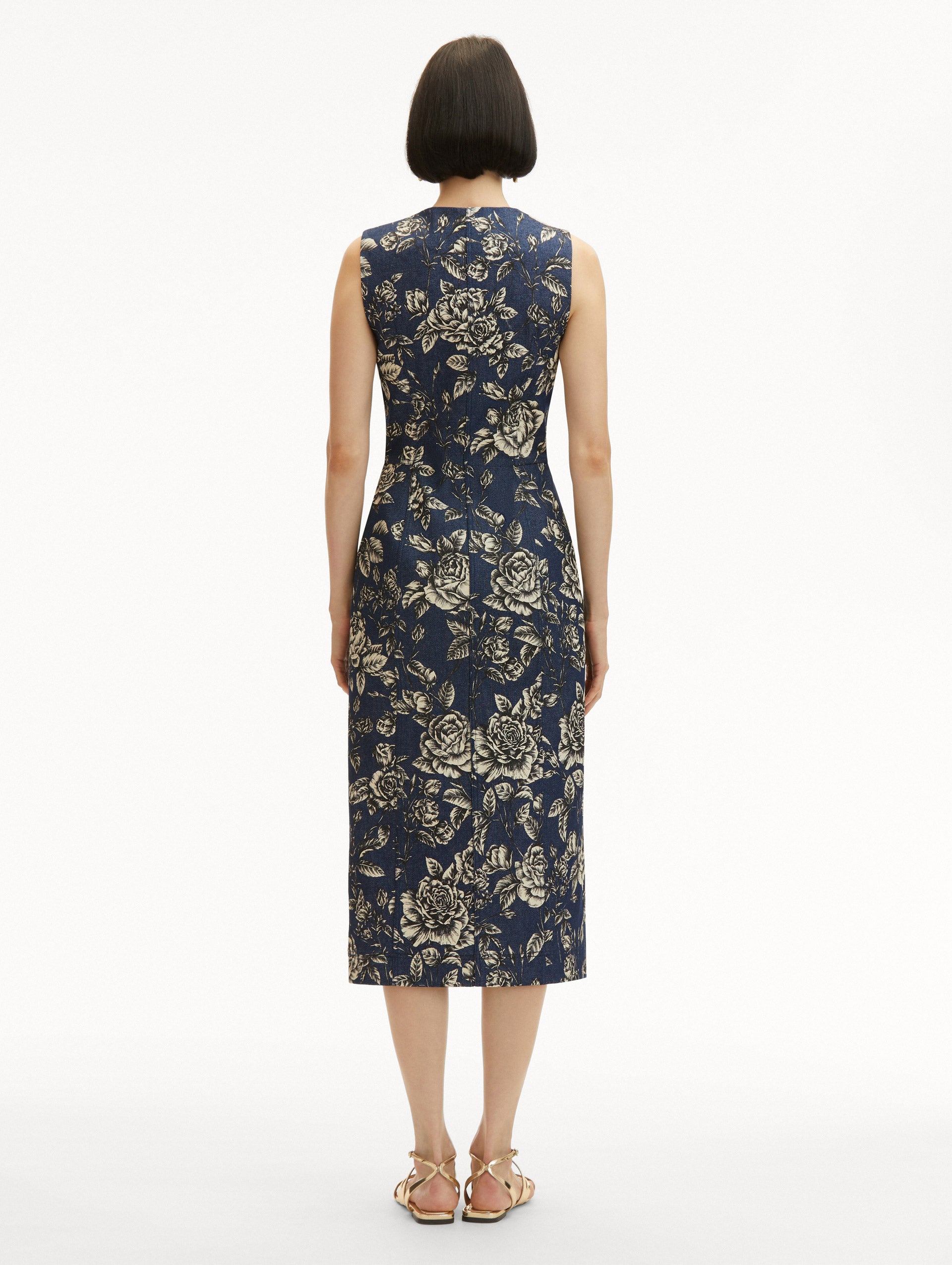 Stylish Rose Printed Denim Dress for Women - Floral Embroidered Denim Shirt Dress - Perfect for Spring Outfits, Casual Wear & Date Nights
