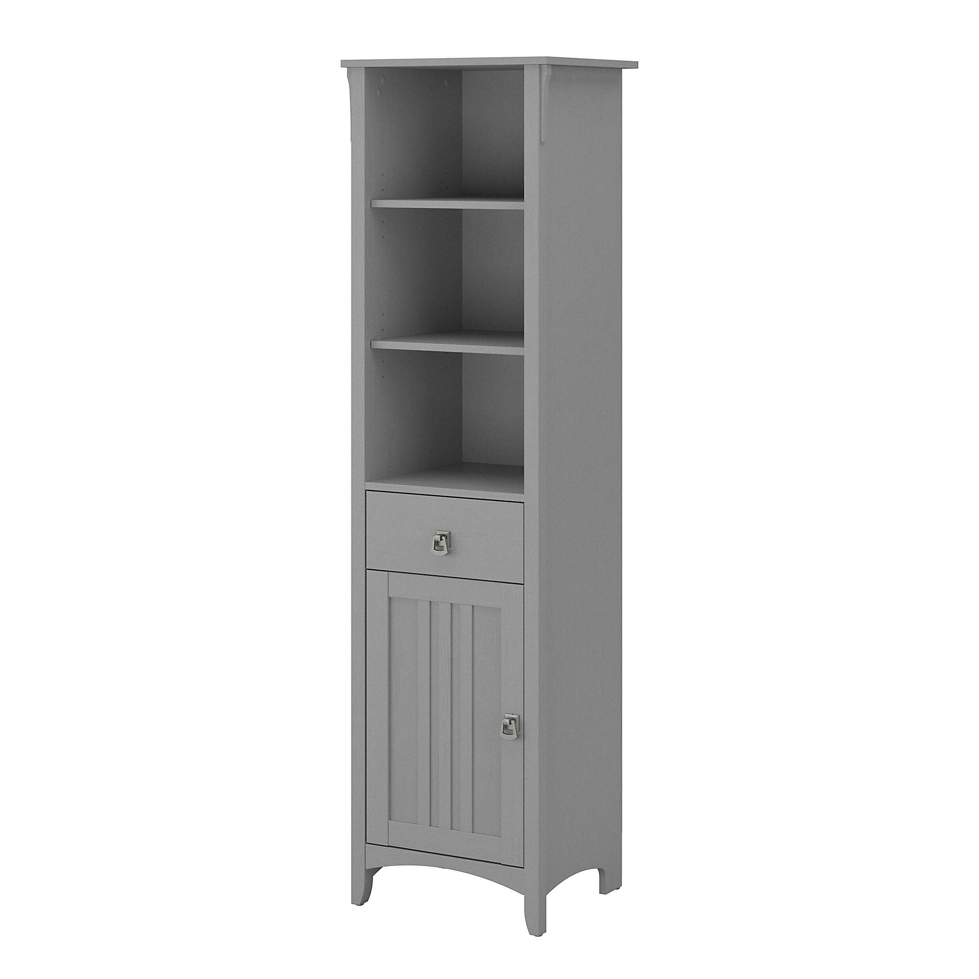 Bush Furniture Salinas Tall Narrow Bookcase Cabinet - 5-Shelf Storage Organizer for Home Office, Living Room & Bedroom - Perfect for Books, Decor & Storage Needs