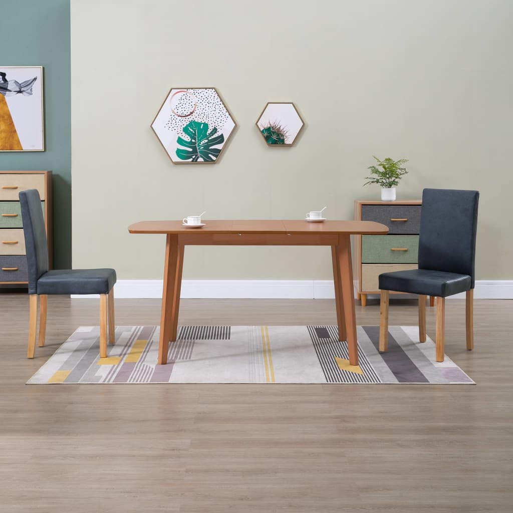 Stylish Gray Fabric Dining Chairs with Padded Seat & Wooden Legs - Set of 2 for Kitchen, Living Room & Dining Area - Comfortable Home Furniture for Family Gatherings & Entertaining Guests