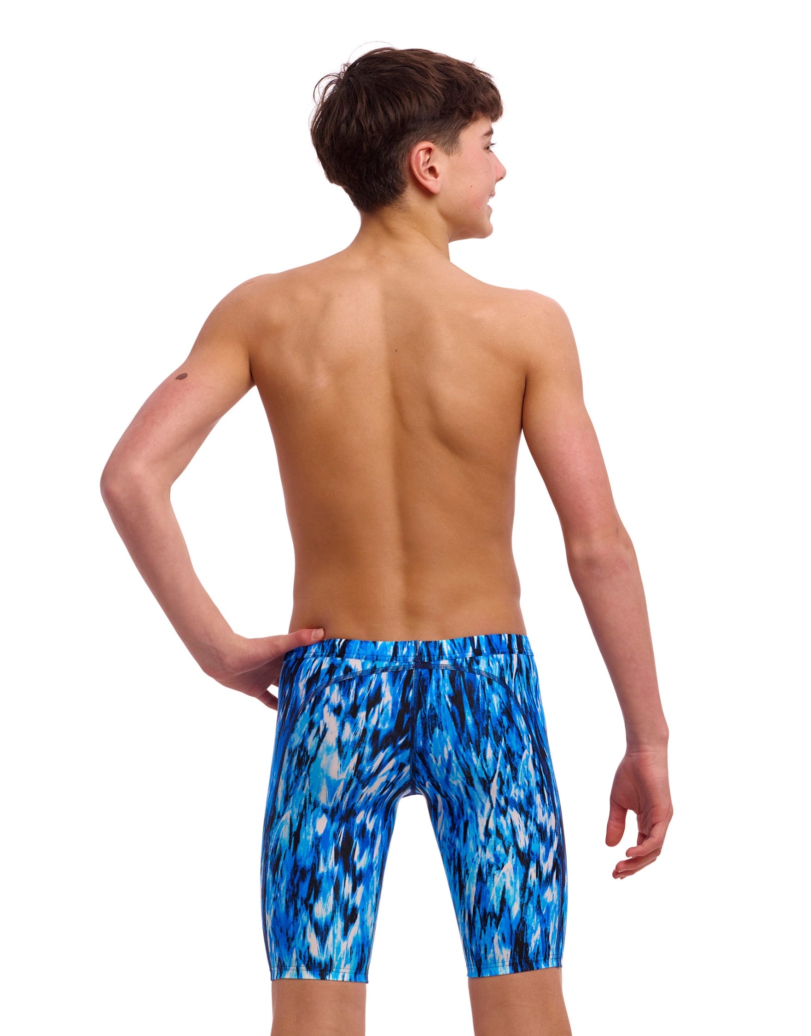 Boys Wing Streak Swim Training Jammer - Blue | Competitive Swimwear for Youth Athletes | Perfect for Swim Practice, Lessons & Water Sports