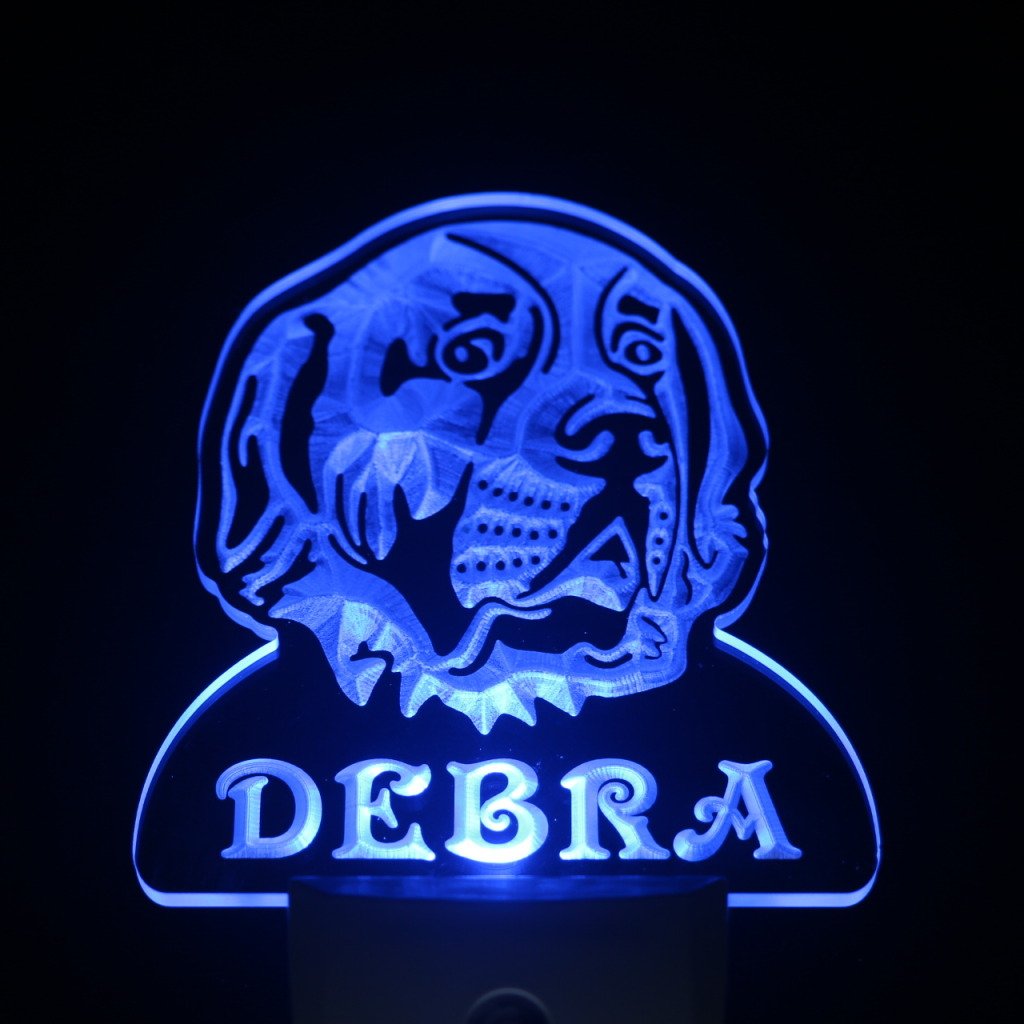 ADVPRO WS1085-TM Personalized Saint Bernard Night Light with Name - LED Sign with Day/Night Sensor for Kids Room, Nursery & Bedroom Decor