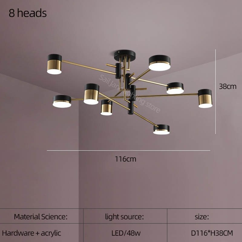 Sputnik Chandelier - Modern Elegant Crystal Ceiling Light Fixture for Dining Room, Living Room & Bedroom - Gold/Silver Finish Luxury Lighting Decor