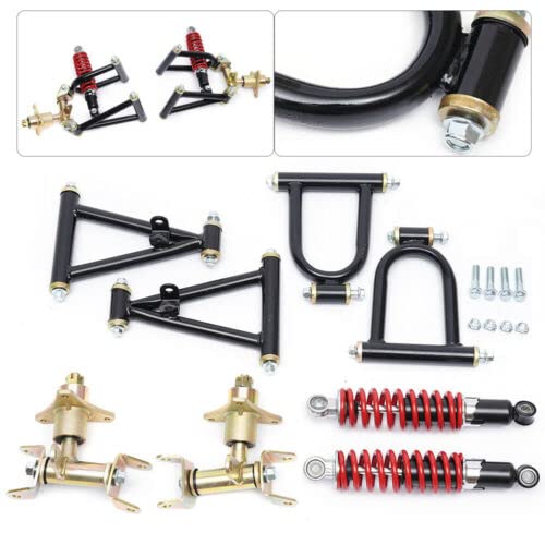Front Suspension Swingarm Assembly Kit for DIY Bike, Electric ATV, Kart & Dirt Bike - Upper/Lower Swing Arm Replacement Parts for Quad & Off-Road Vehicles - Perfect for Custom Builds, Repairs & Performance Upgrades