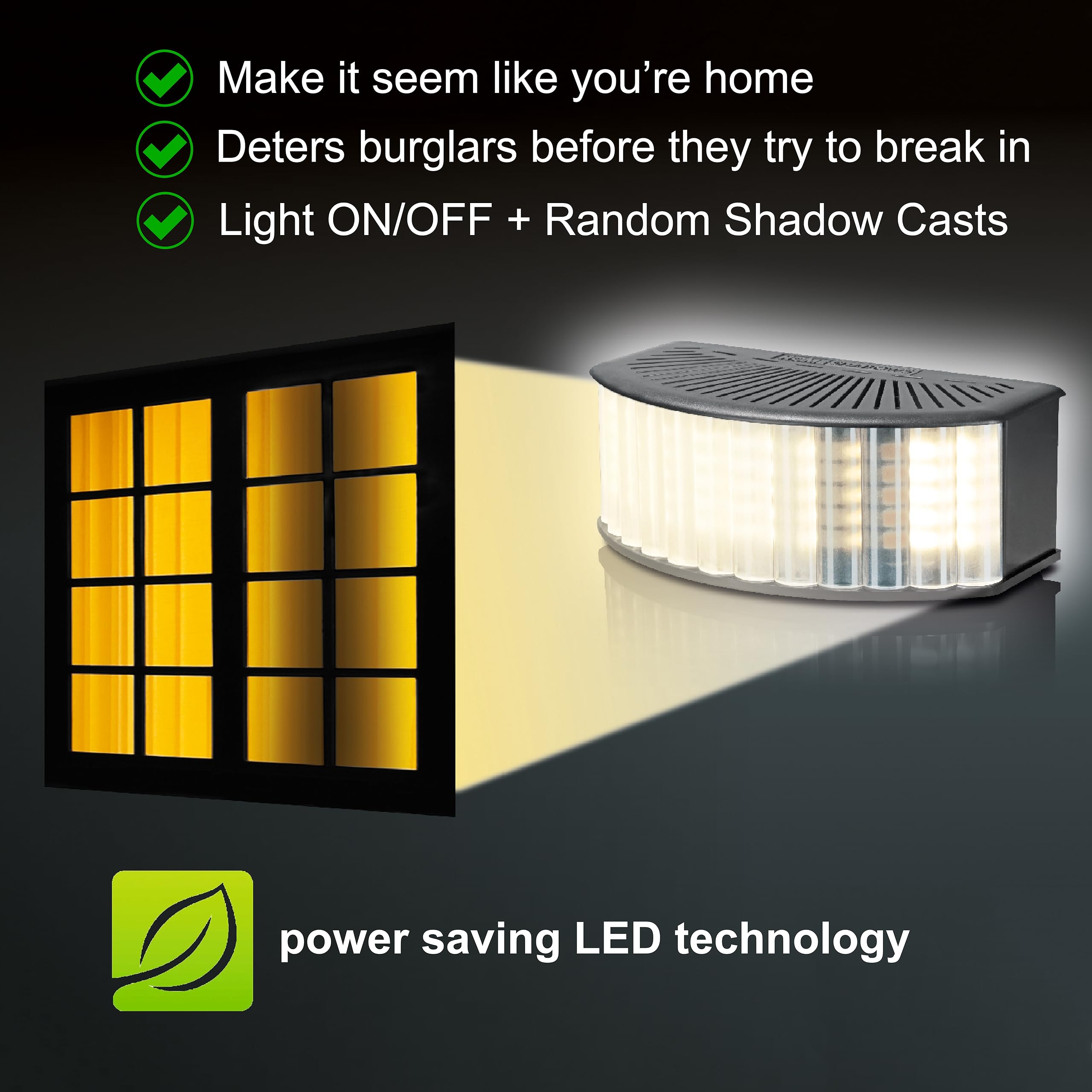 Attendance Simulator - Smart DIY Home Security System with Shadow Projection to Deter Burglars - Motion-Activated Safety Light for Houses & Apartments - Perfect for Vacation Homes, Nighttime Protection & Peace of Mind