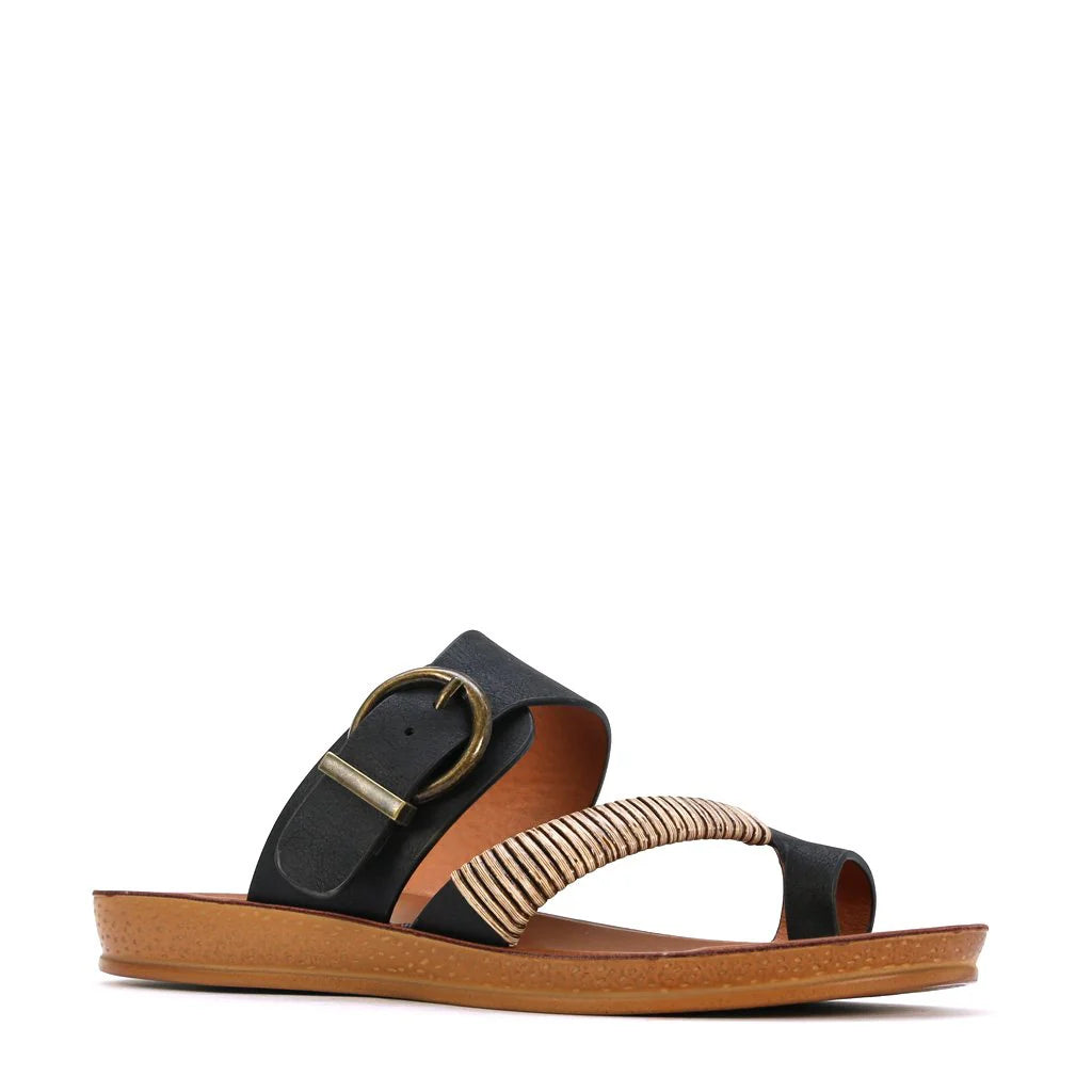 BRIAN Women's Black Sandals - Comfortable & Stylish Beach Footwear for Summer Vacations, Pool Parties, and Casual Outings