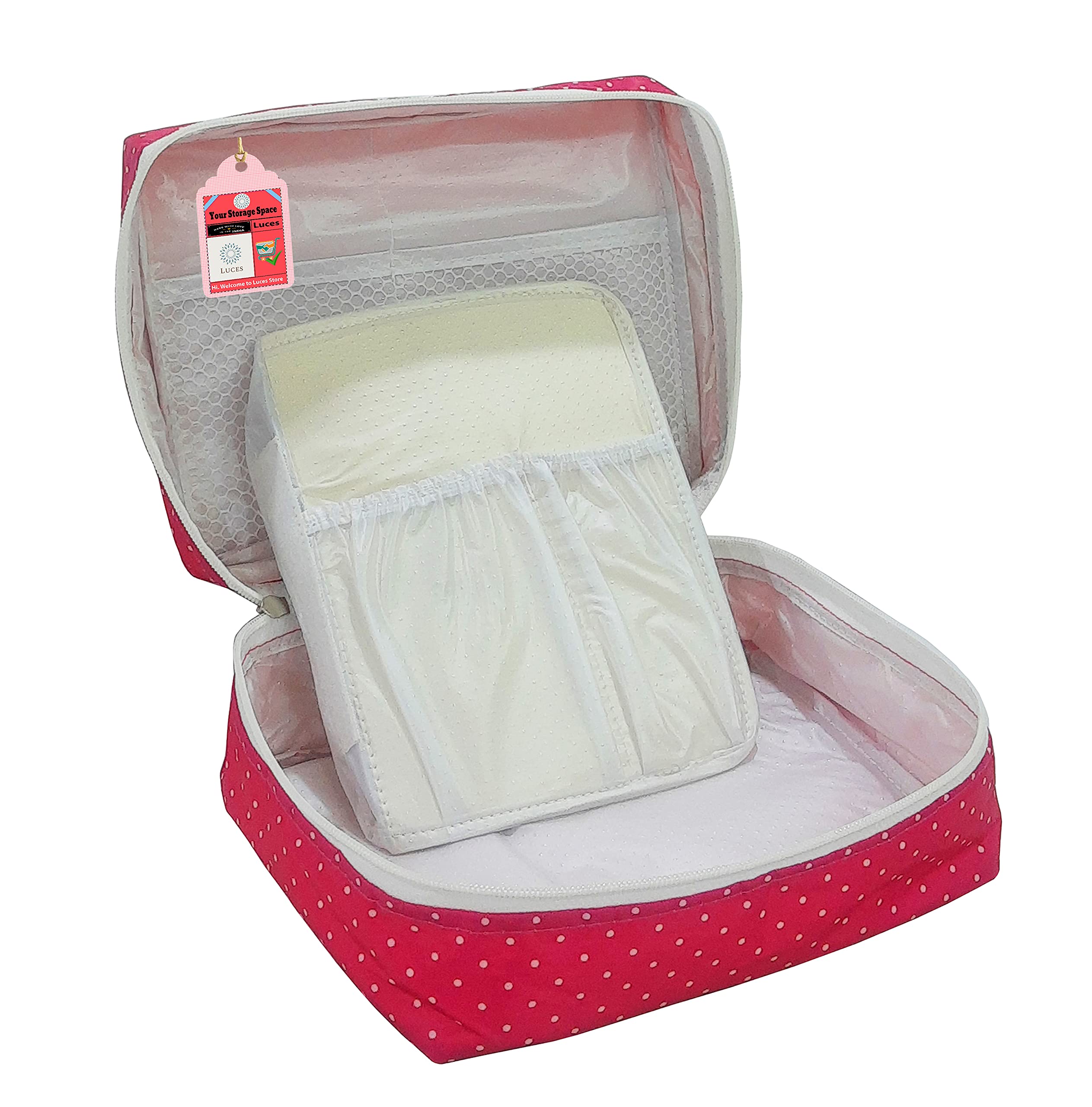 Pink Makeup Storage Box & Jewelry Organizer for Women - Portable Cosmetic Vanity Case, Toiletry Travel Pouch, Wardrobe Accessory - Perfect for Travel, Home & Daily Use