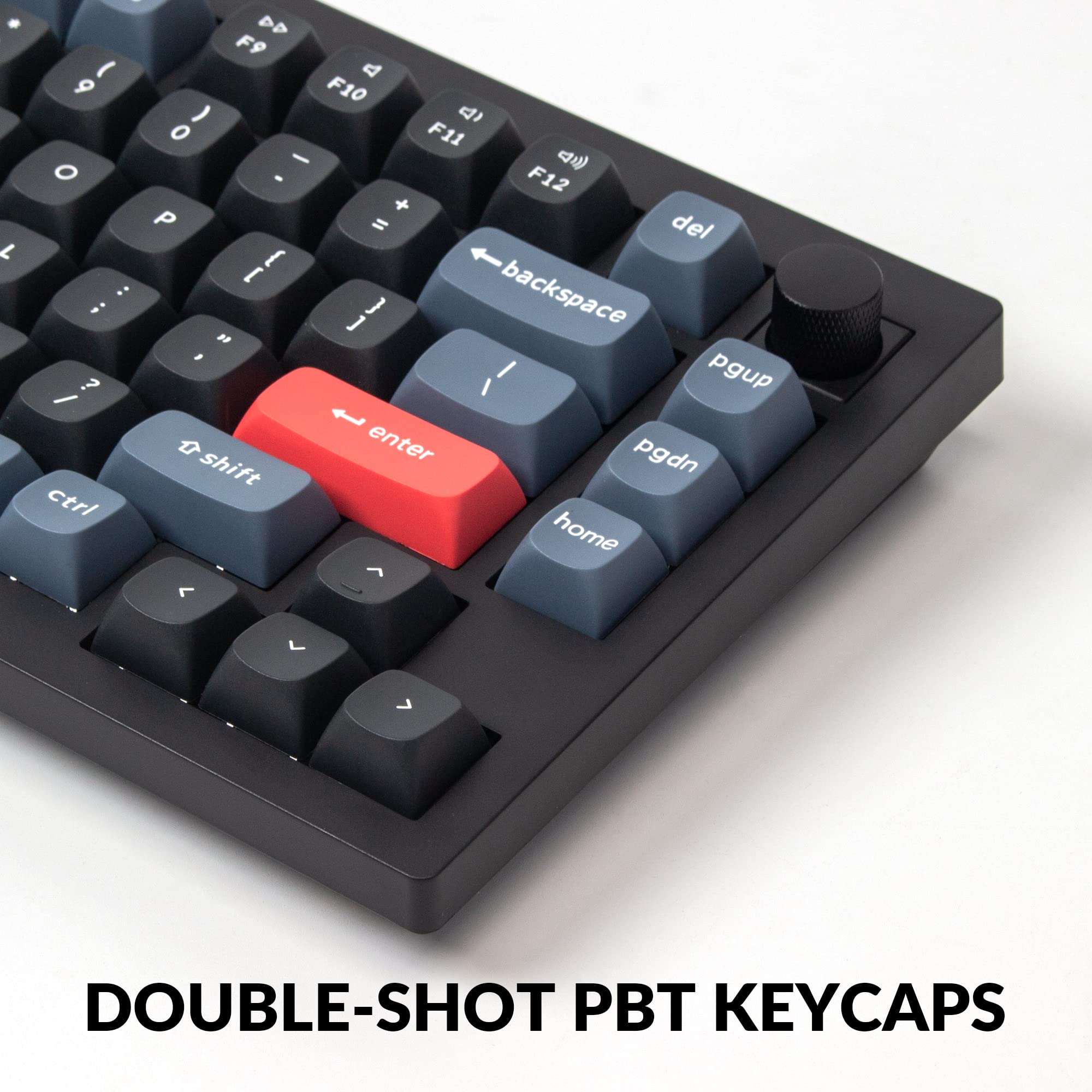 Keychron V1 75% Wired Mechanical Keyboard with Hot-Swappable Red Switches | QMK/VIA Programmable | Mac Windows Linux Compatible | Carbon Black | Perfect for Gaming, Coding & Office Work