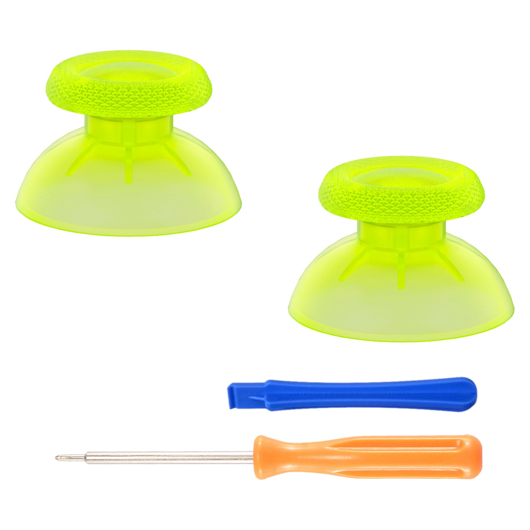 eXtremeRate Clear Lime Green Replacement Thumbsticks for PS5 Controller - Custom Analog Stick Joystick Compatible with PS5 & PS4 All Models - Perfect for Gaming, Streaming & Competitive Play