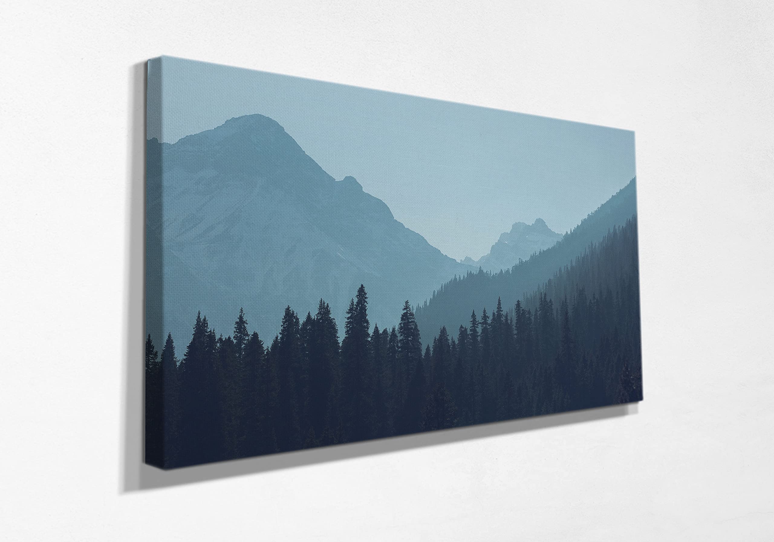 Foggy Mountain Landscape Canvas Wall Art - Framed Ready to Hang 30x40 Inch, Nature Scenery Poster for Living Room, Bedroom & Office Decor - Perfect Gift for Home Interior Design