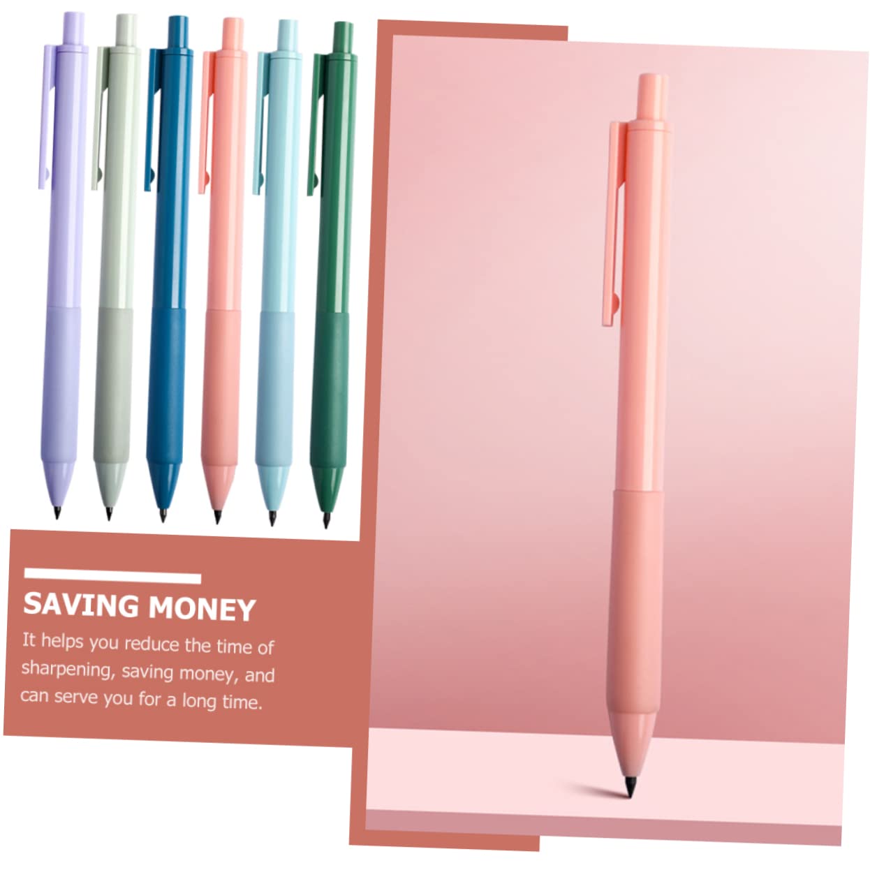 VILLCASE 6pcs Reusable Inkless Writing Pencils for Sketching, Drawing & Drafting - Perfect for Artists & Students