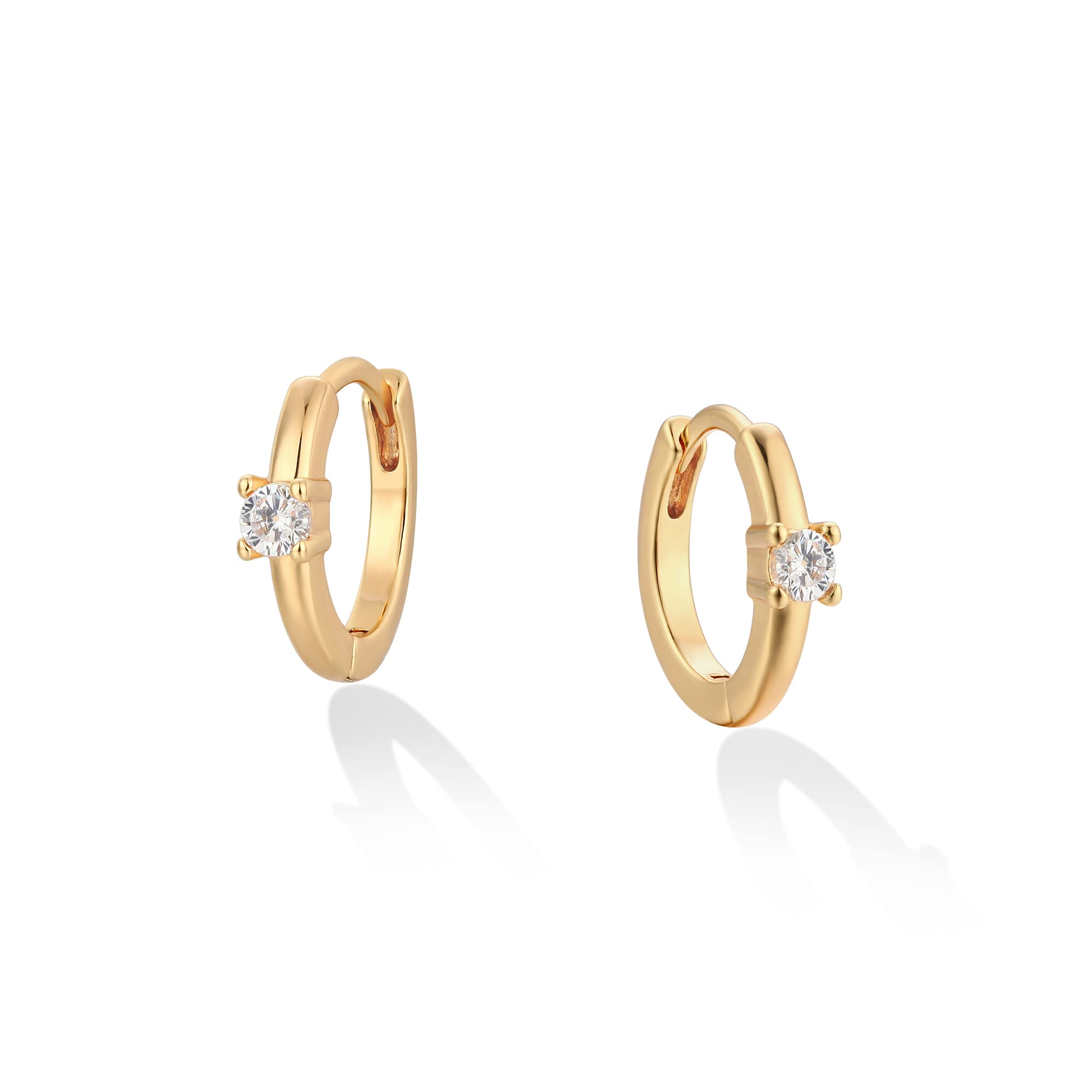 MTMY 14K Gold Plated Huggie Hoop Earrings for Women - Small, Simple & Delicate Handmade Hypoallergenic Jewelry Gift - Perfect for Everyday Wear, Parties & Special Occasions