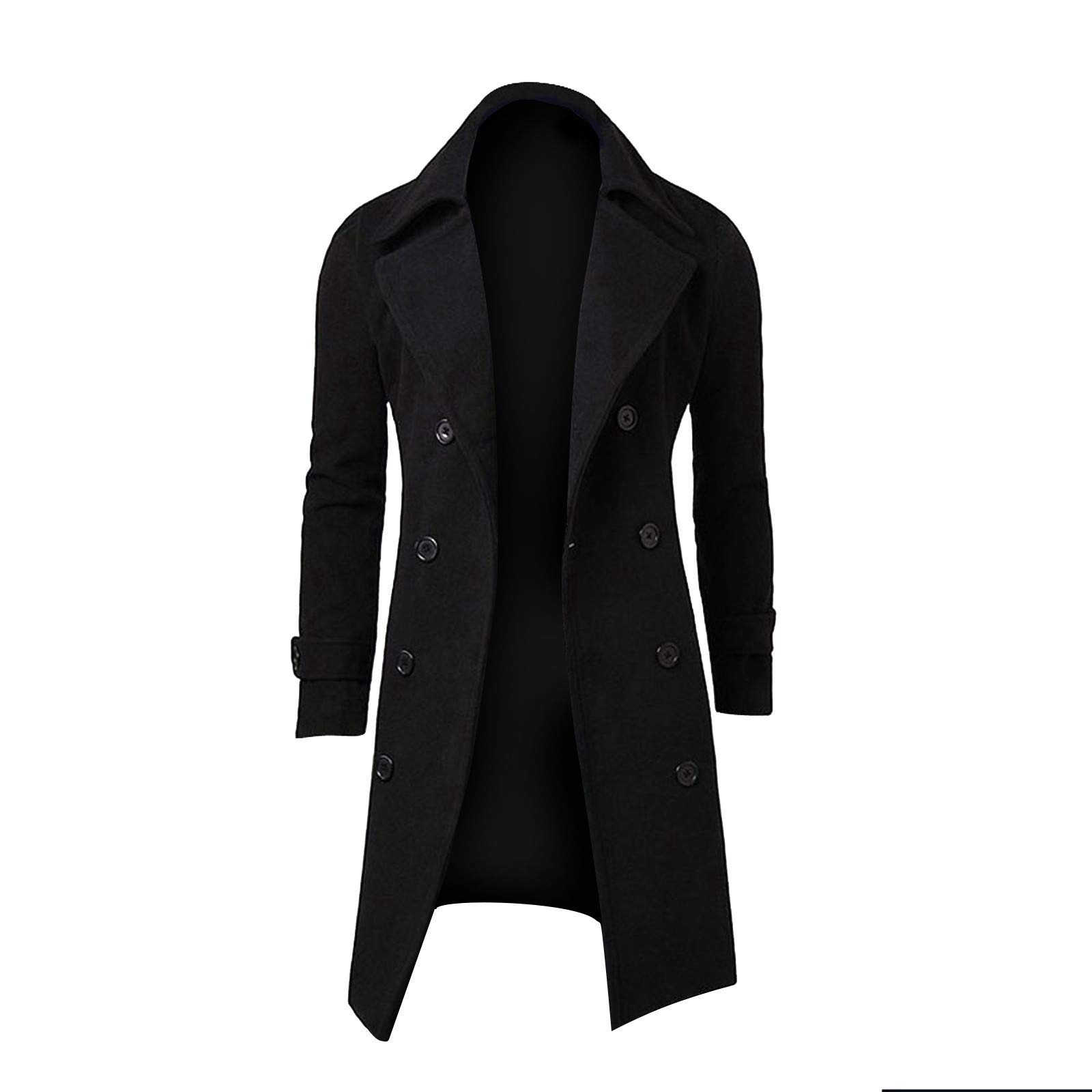 Stylish Slim Fit Winter Trench Coat for Men - Double Breasted Long Jacket, Windbreaker Overcoat & Pea Coat - Perfect for Business, Office, and Formal Occasions