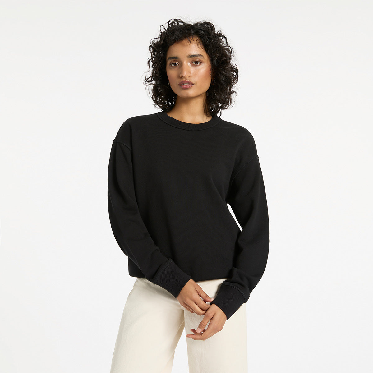 Could Be Nice Women's Classic Crew Neck T-Shirt - Soft Black Cotton Tee for Casual Wear, Layering & Everyday Outfits