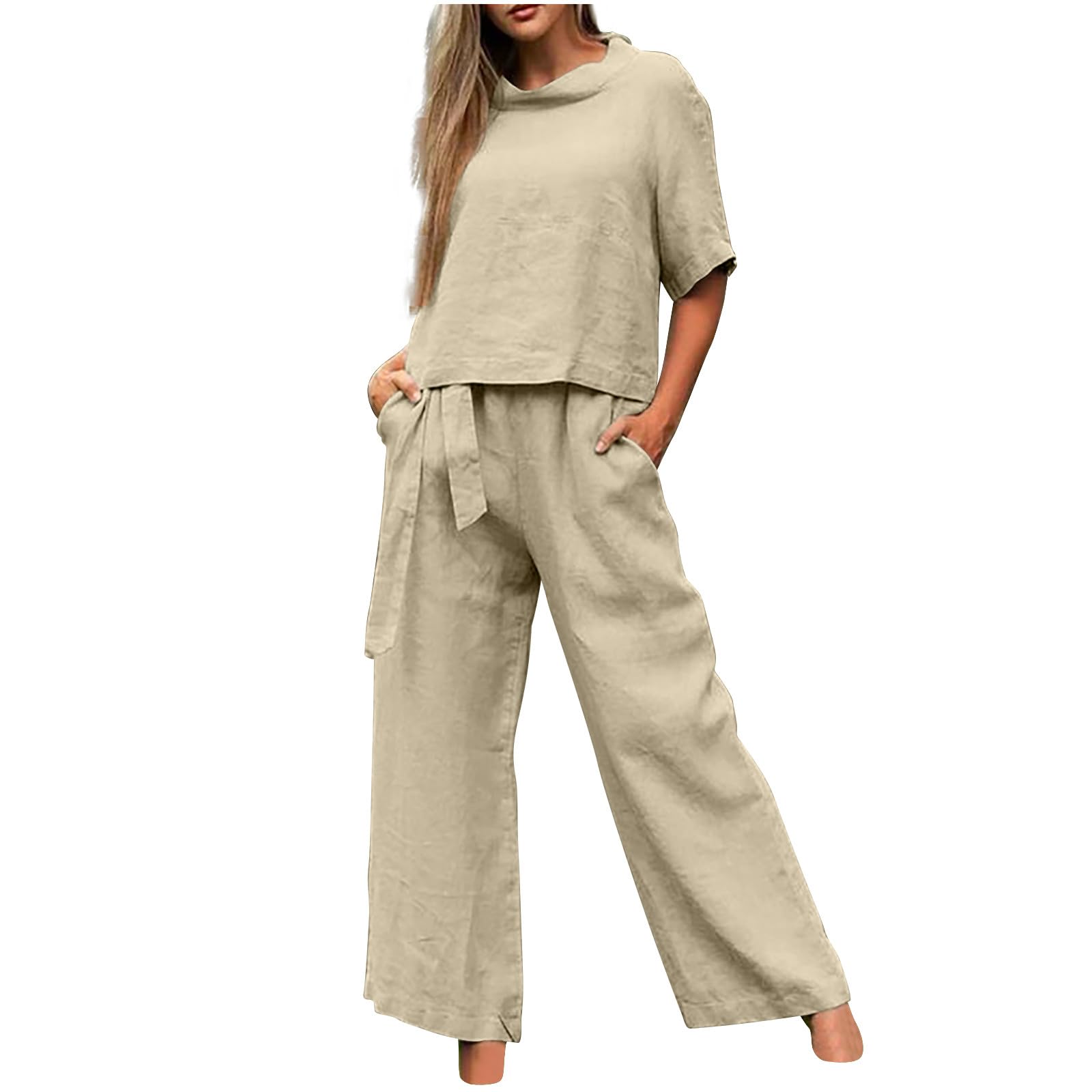 Oelaio Women's 2-Piece Sweatsuit Set - Cream Lounge Outfit with Skirt & Shorts | Trendy Winter Resort Wear & Beach Outfits 2024 | Perfect for Vacation, Yoga, and Casual Wear