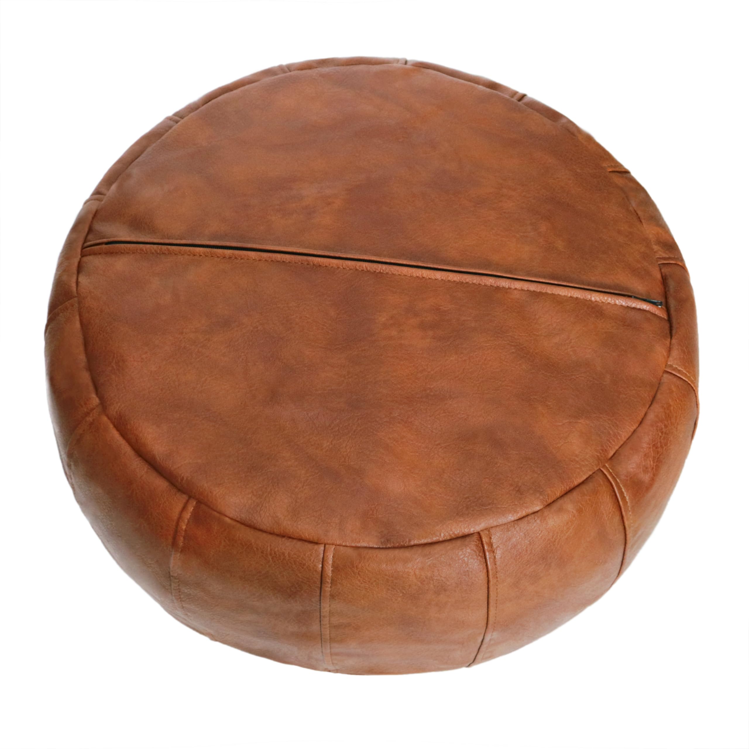 Thgonwid Moroccan Ottoman Pouf Cover - Unstuffed Footstool Storage Solution, Bean Bag Chair & Foot Rest in Brown | Perfect for Living Room, Bedroom & Boho Decor