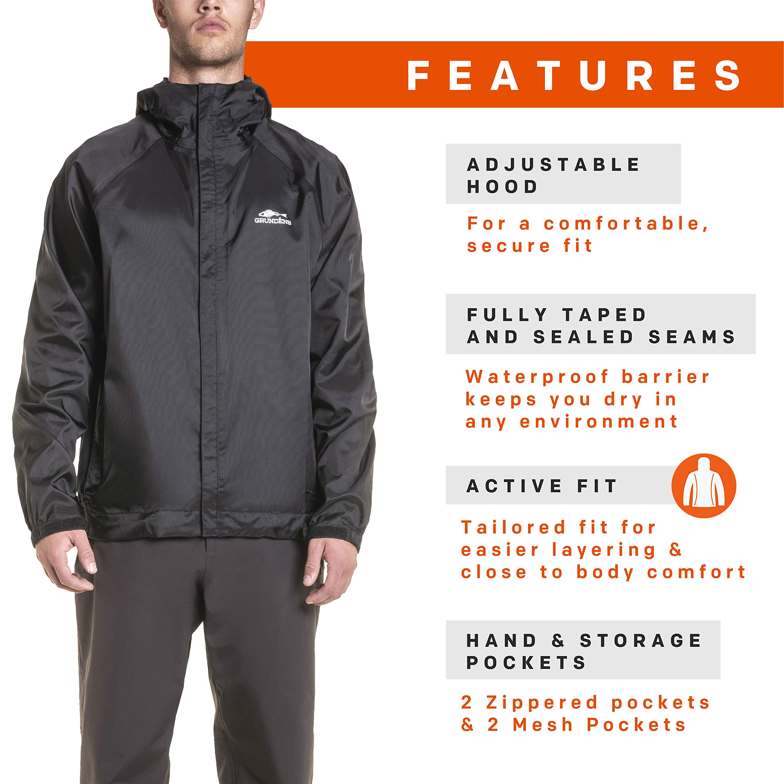 Grundéns Weather Watch Hooded Fishing Jacket - Waterproof & Windproof Outdoor Gear for Fishing, Hunting & Hiking - Stay Dry in All Conditions
