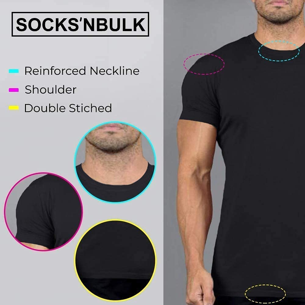 BILLIONHATS 12 Pack Big & Tall Men's Cotton T-Shirts - Premium Fitted Lightweight Short Sleeve Tees for Casual Wear, Gym & Everyday Comfort