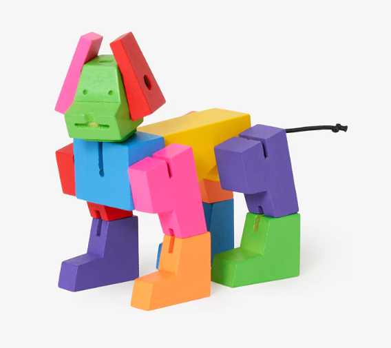 Cubebot Milo Micro - Colorful Wooden Puzzle Robot Toy for Kids & Adults - Perfect for Stress Relief, Office Decor & STEM Learning Activities