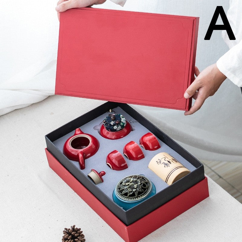 Premium Chinese Red Tea Set with Elegant Gift Box - Perfect for Gifting, Home Tea Ceremonies, and Relaxing Afternoon Tea Moments