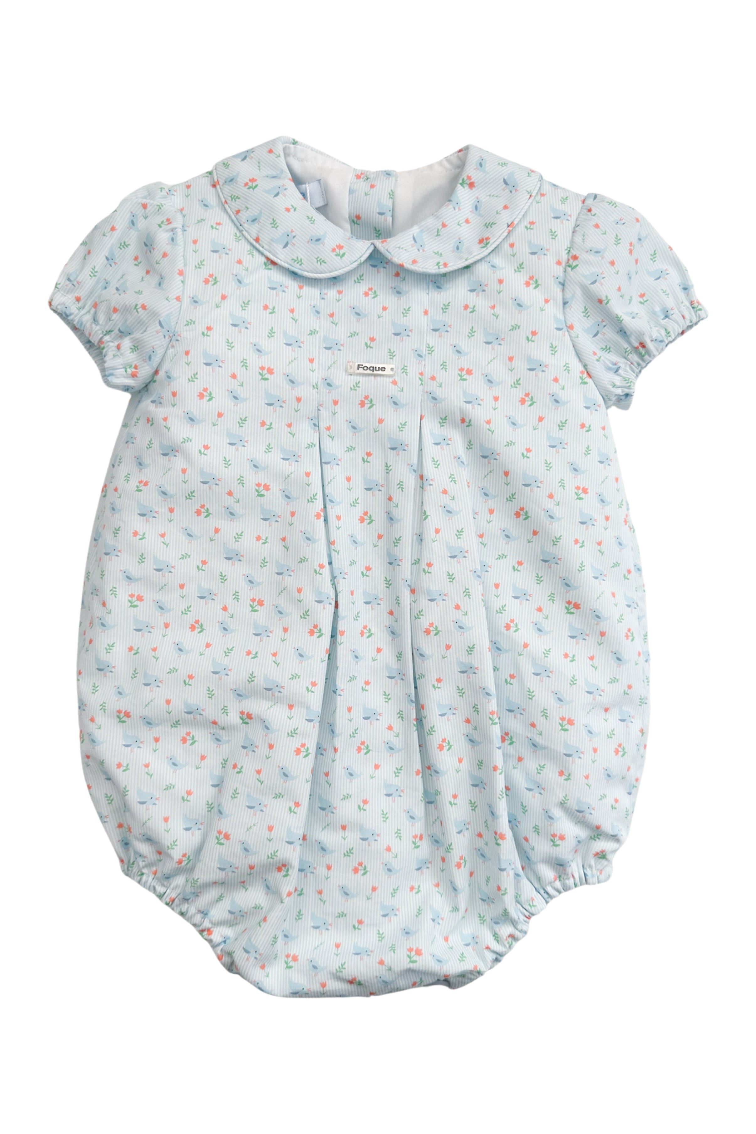 Dove Blue Bird Print Romper - Soft & Comfortable Baby Jumpsuit for Girls & Boys | Perfect for Spring & Summer Outings, Playdates & Photo Shoots