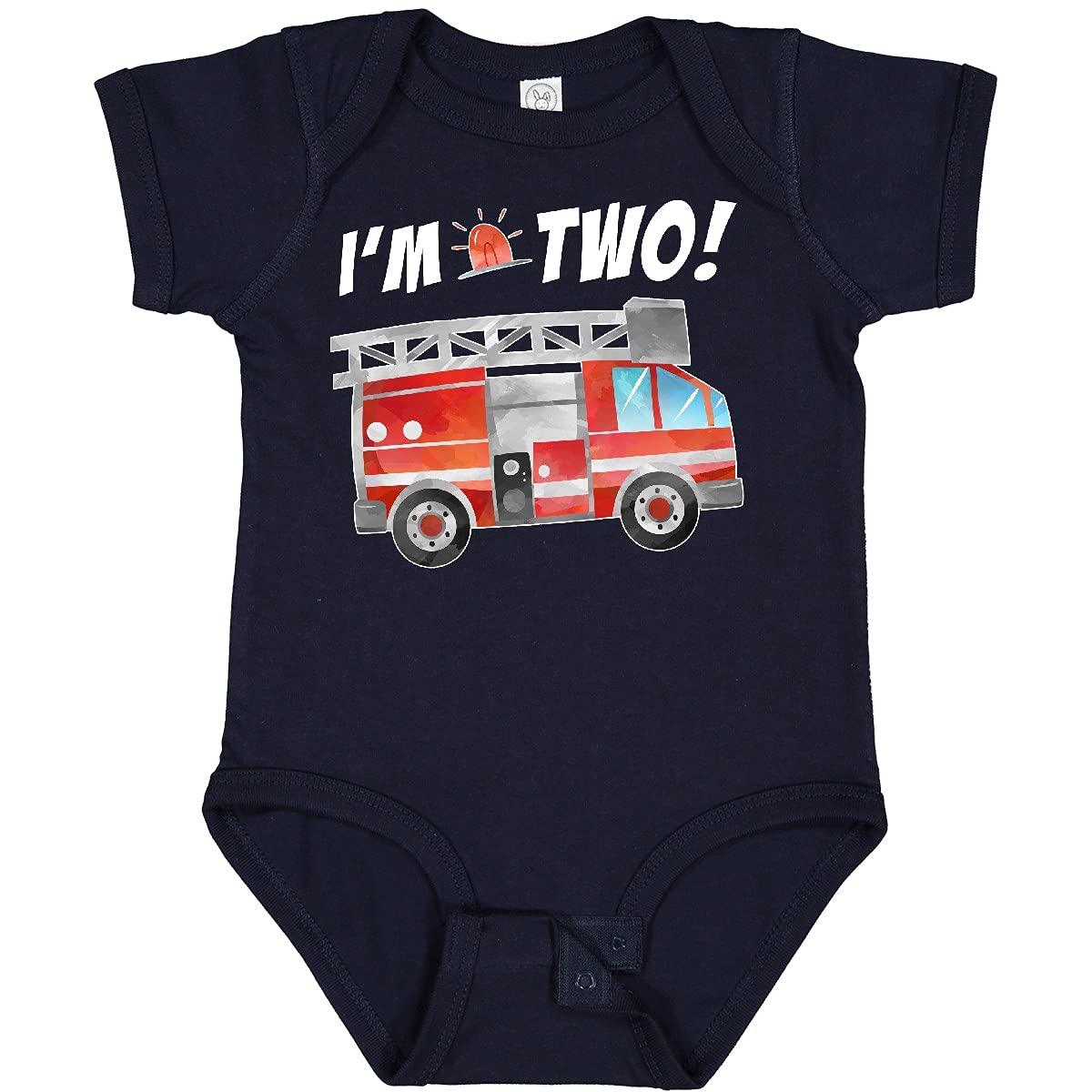 I'm 2 Fire Truck 2nd Birthday Baby Bodysuit - Cute Outfit for Toddler Boys Girls Birthday Party Photo Shoot