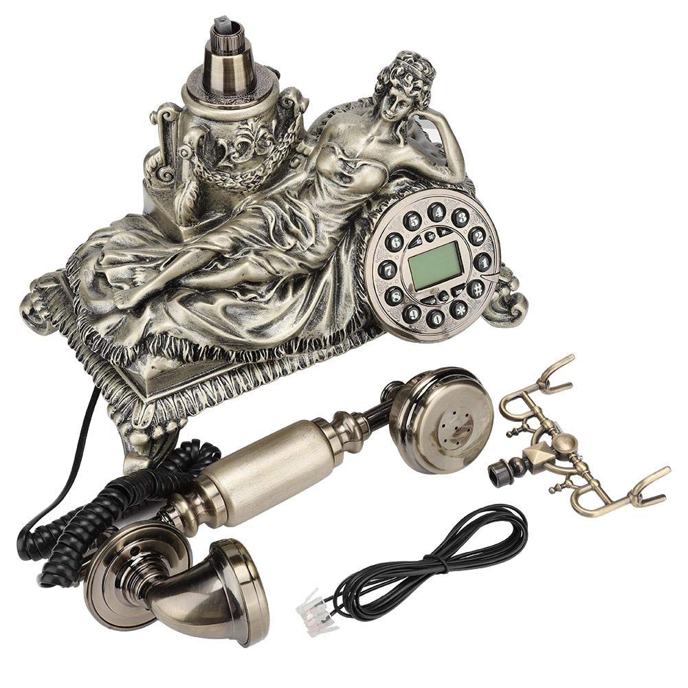 Taidda Antique Rotary Phone - Vintage European Style Bronze Telephone with Caller ID | Classic Home Decor for Living Room, Bedroom, Office & Hotel | Retro Corded Landline Phone for Nostalgic Decor