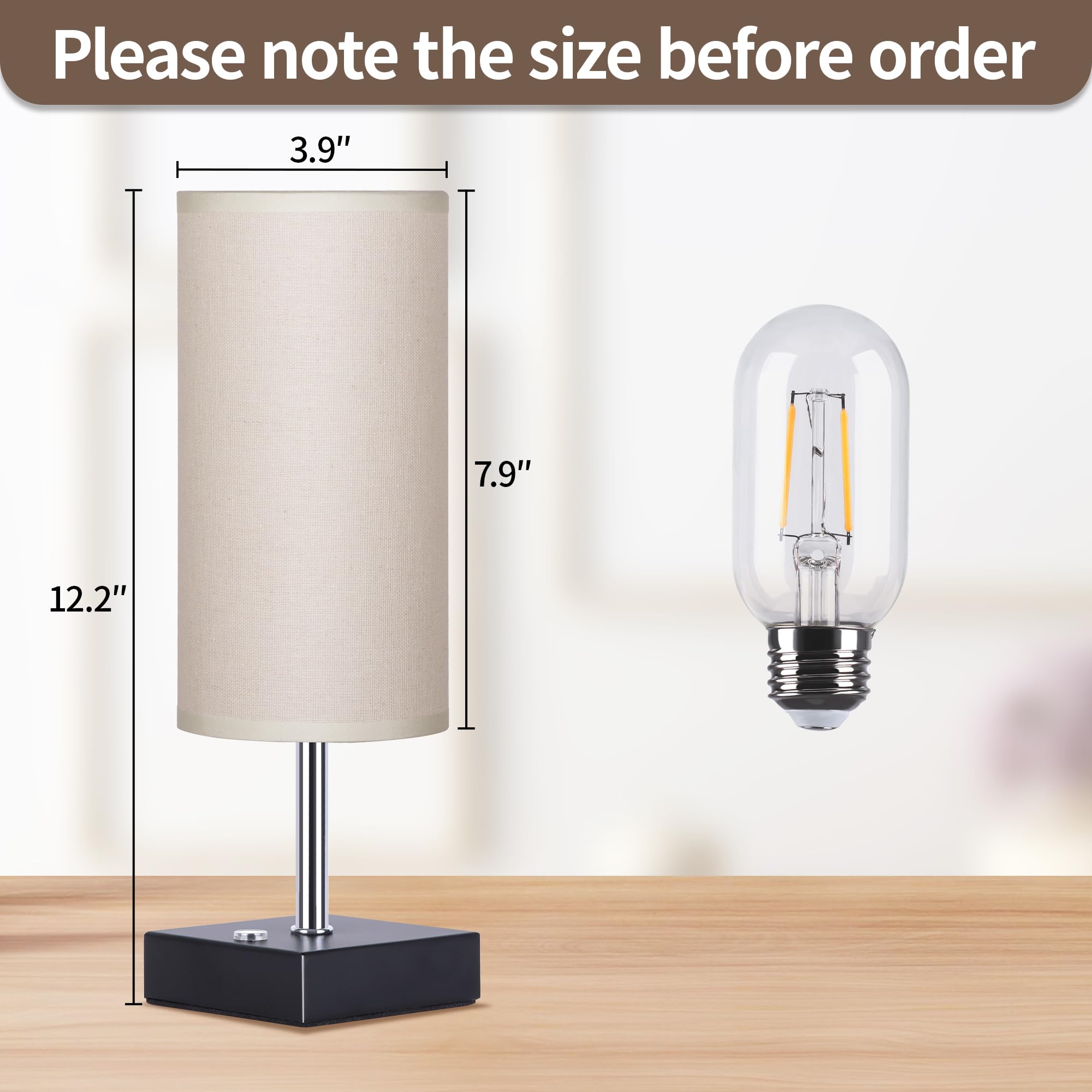 Rechargeable Cordless Table Lamp - Touch Dimmable Battery Operated Nightstand Lamp, Wireless LED Desk Light for Bedroom, Living Room, Dorm Decor - Perfect for Reading, Relaxation & Nighttime Use (2-Pack)